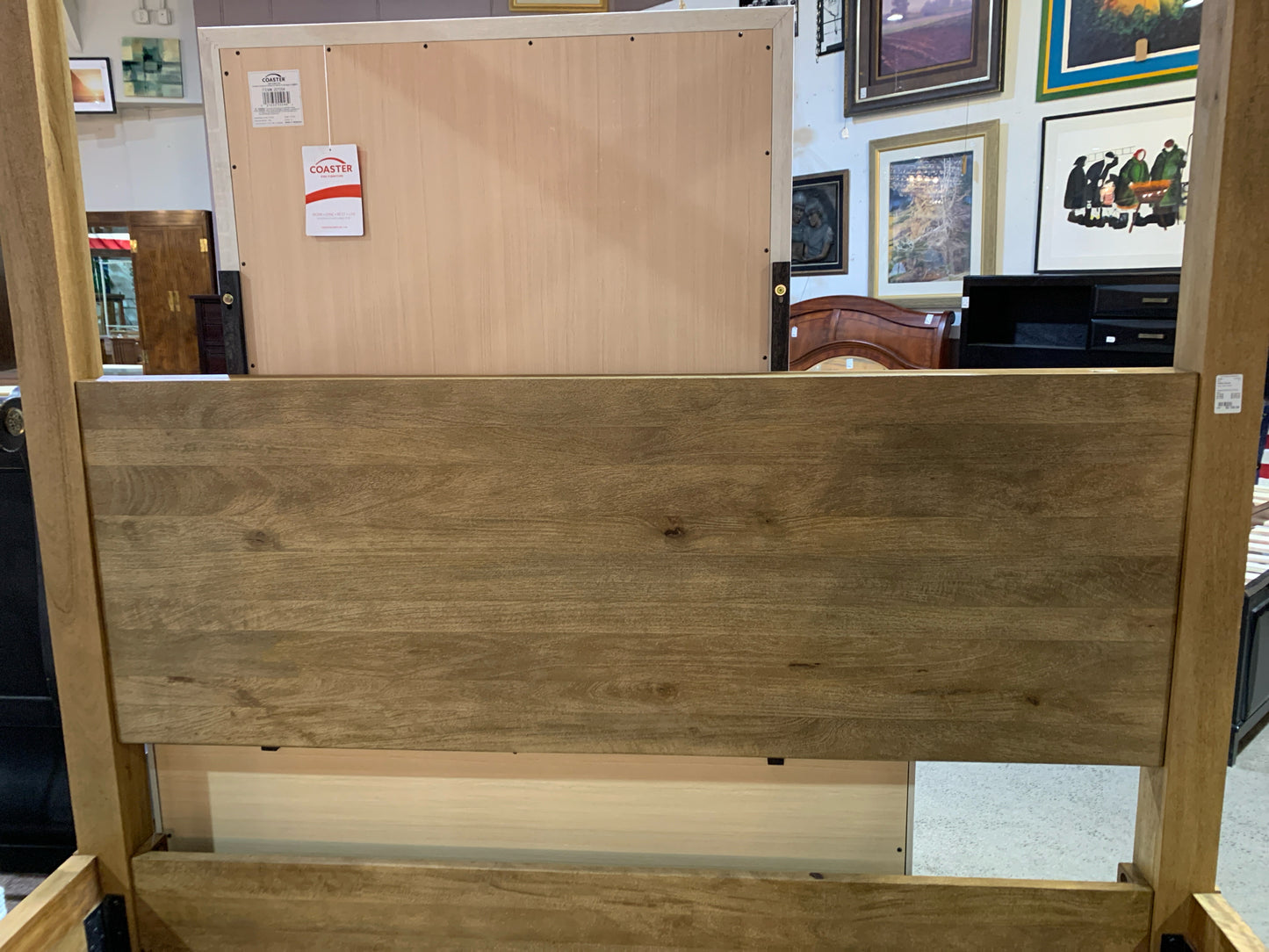 William Sonoma King Grey Wood Bed