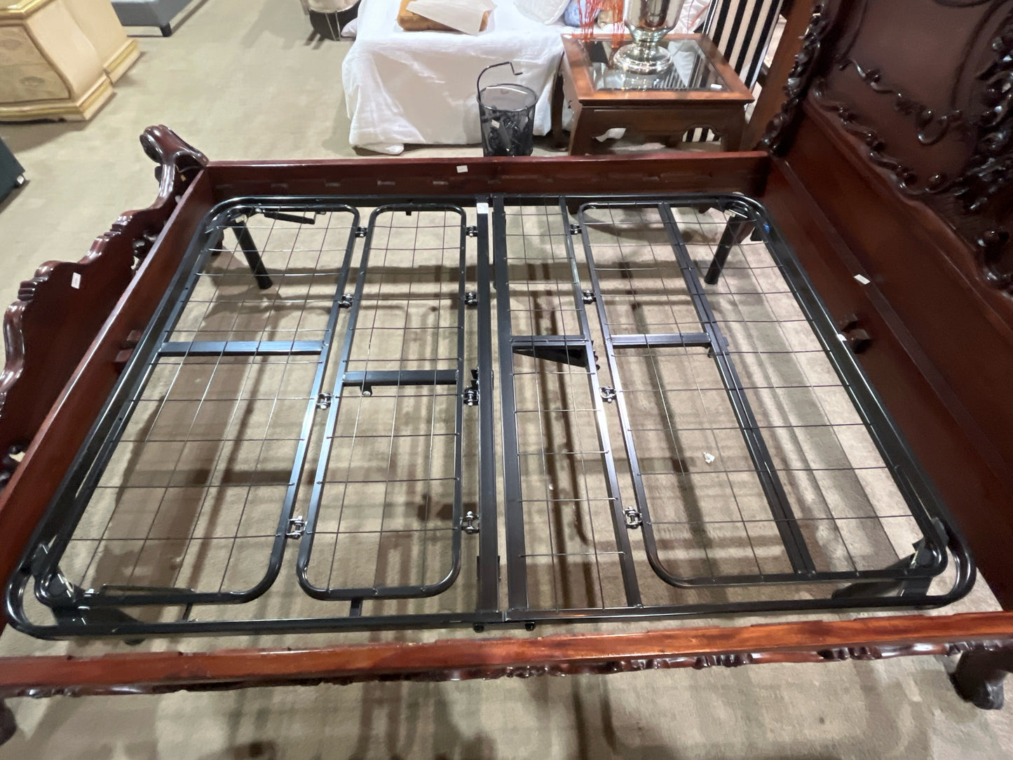Queen Size Black Metal Electric Remote Control Bed Frame