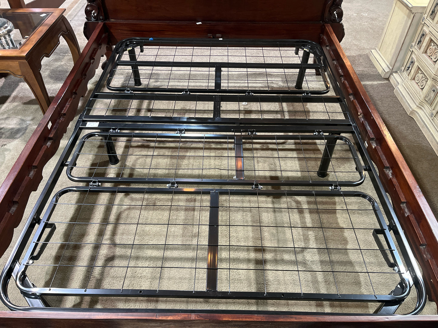 Queen Size Black Metal Electric Remote Control Bed Frame