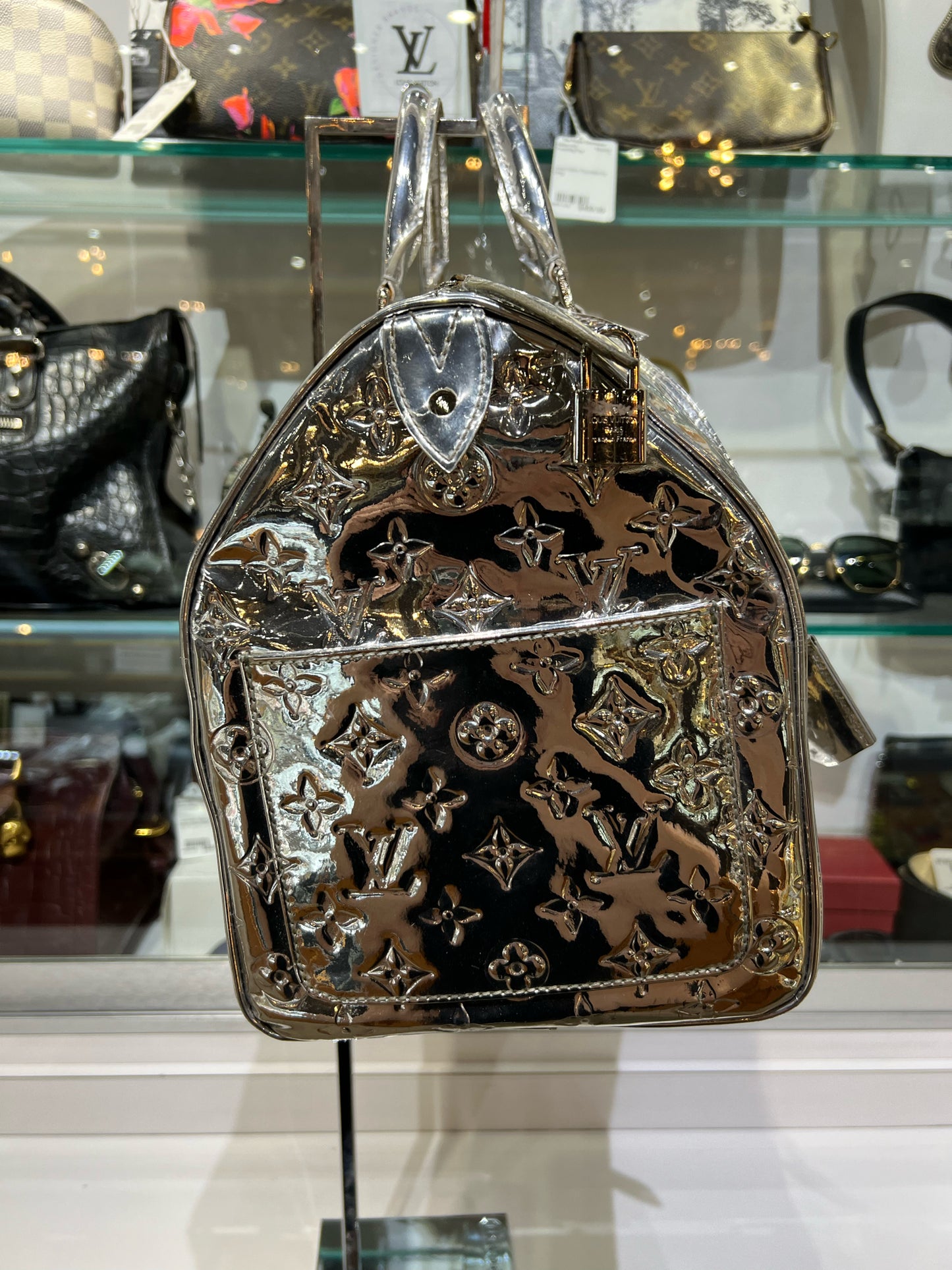 Louis Vuitton Silver Metallic Mirror Speedy