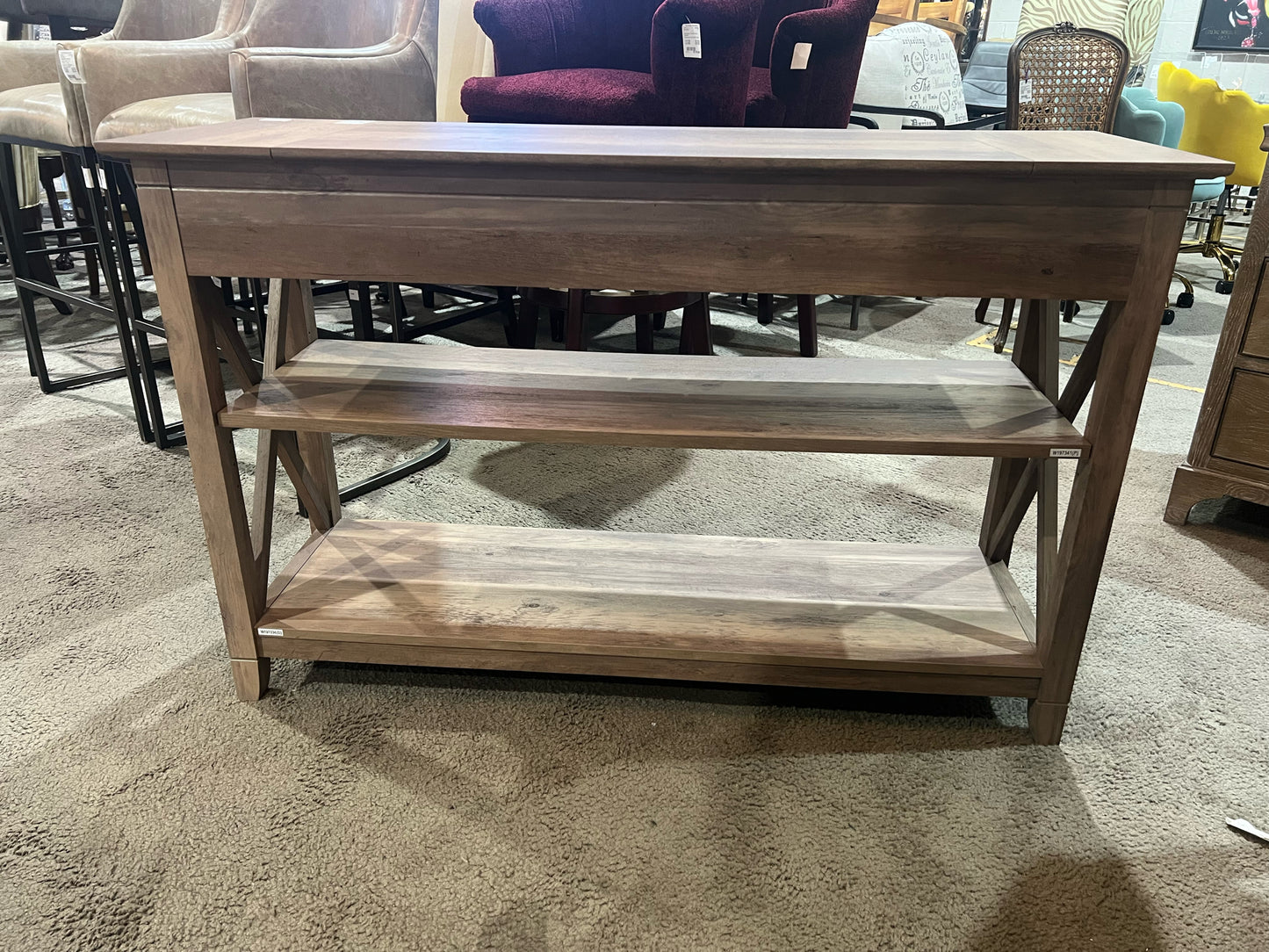 2 Drawer 2 Shelf Wood Console Table