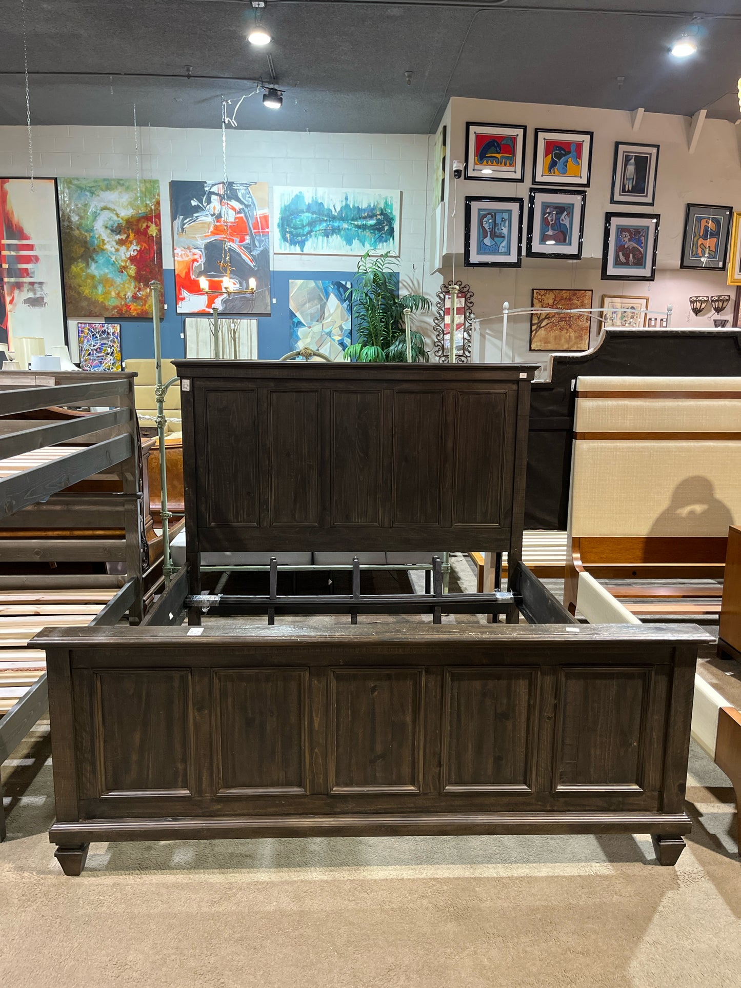 Magnussen King Size Gray Wood "Calistoga" Bed