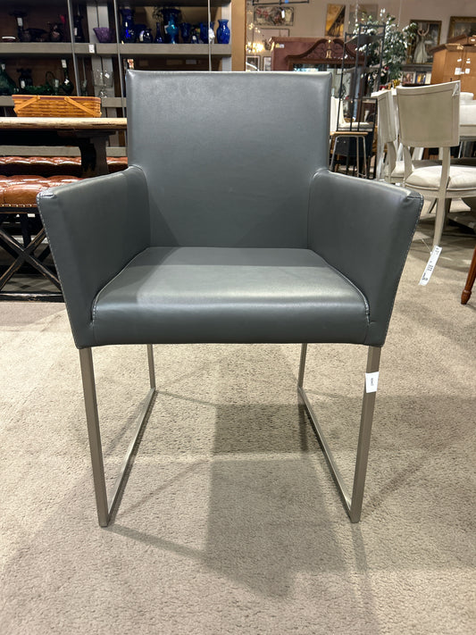 Mobital Gray Leather Dining Chair