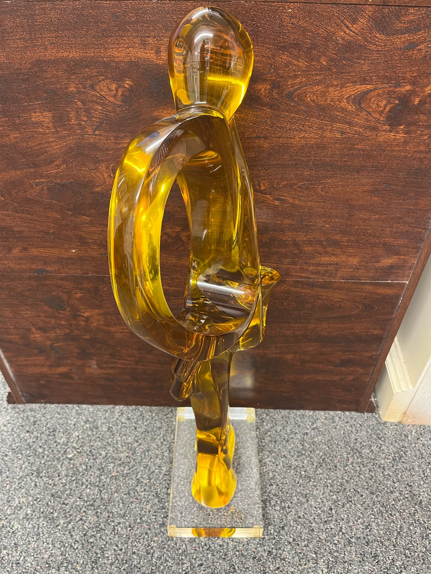 Haziza Amber Acrylic Saxophone Player Sculpture
