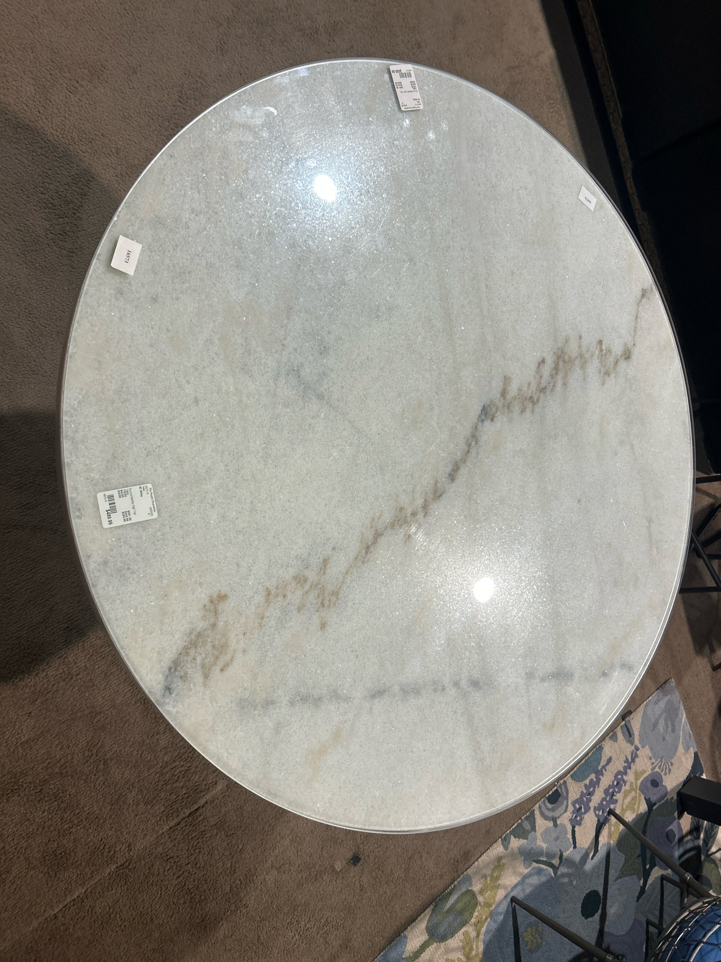 RC Wiley Round Marble High‑Top Pub Table