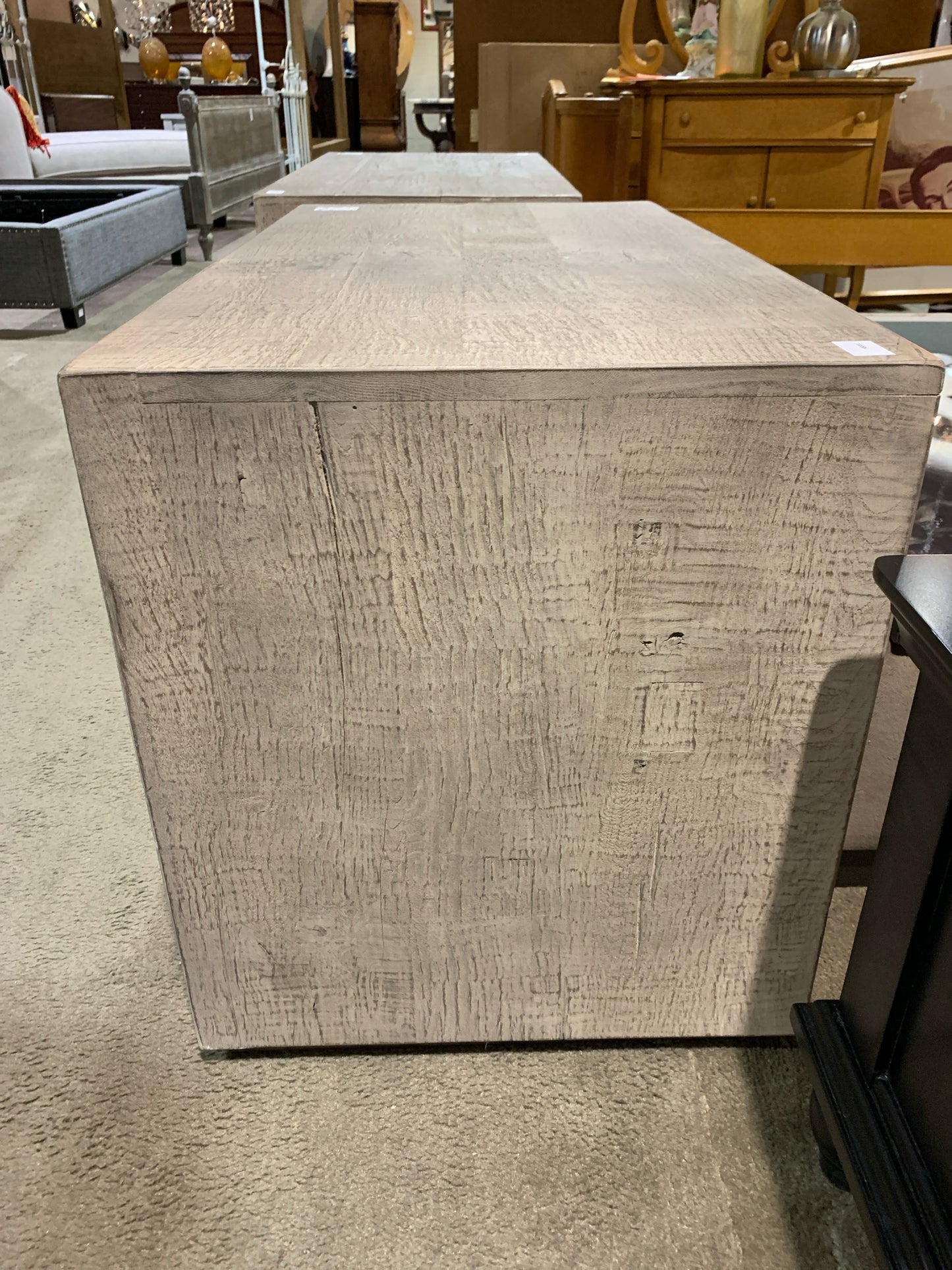 Restoration Hardware Grey 2 Drawer Reclaimed Wood Nightstand
