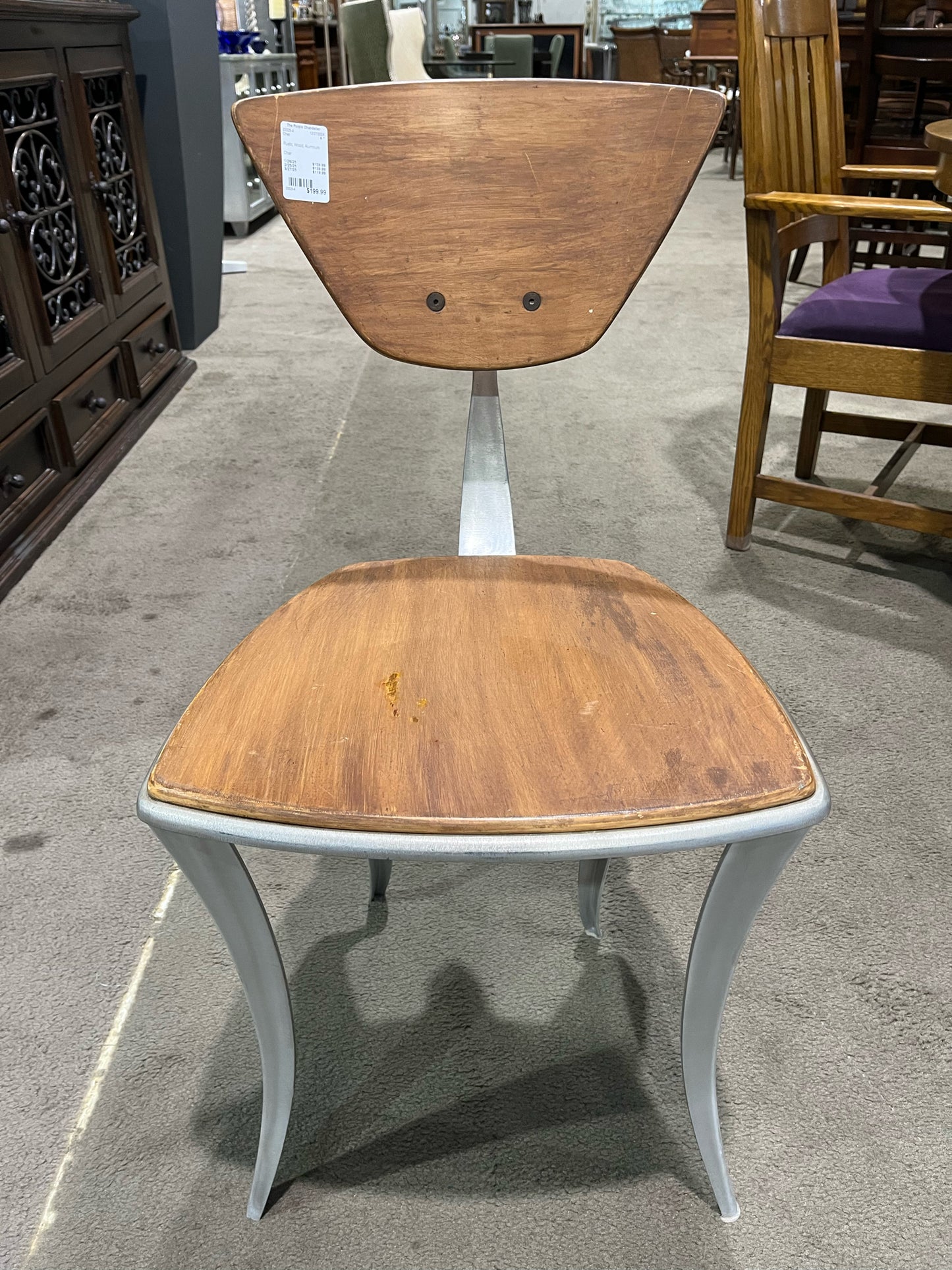 Rustic Wood & Aluminum Chair
