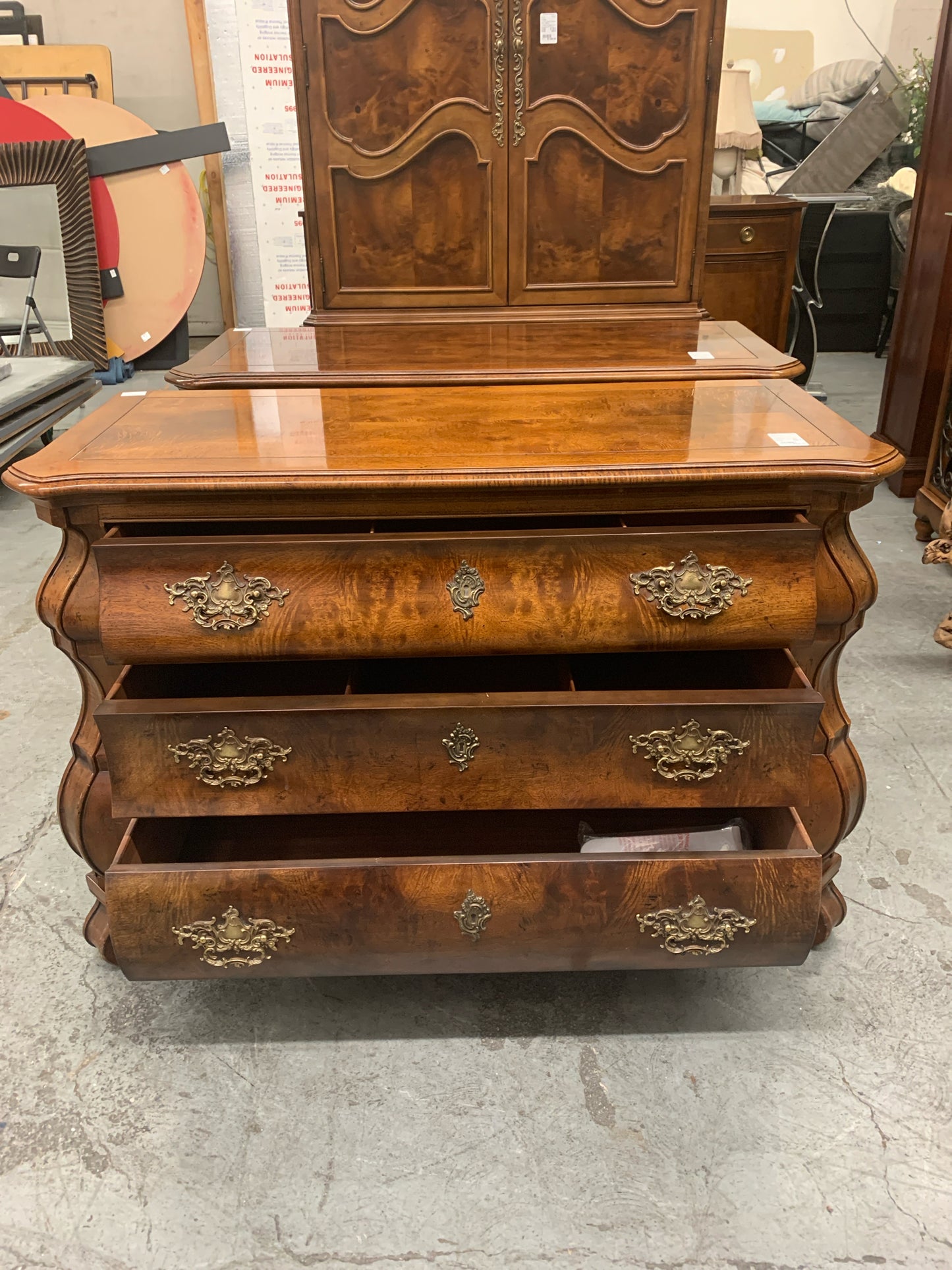 Henredon Louis XV French Provincial Bombe Chest
