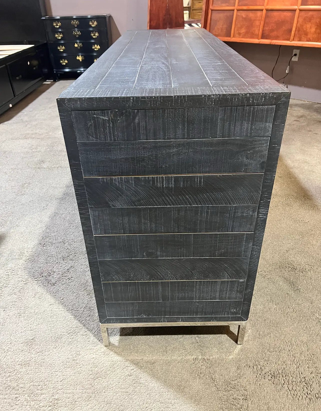 Bernhardt 8 Drawer Black Wood "Loft" Dresser