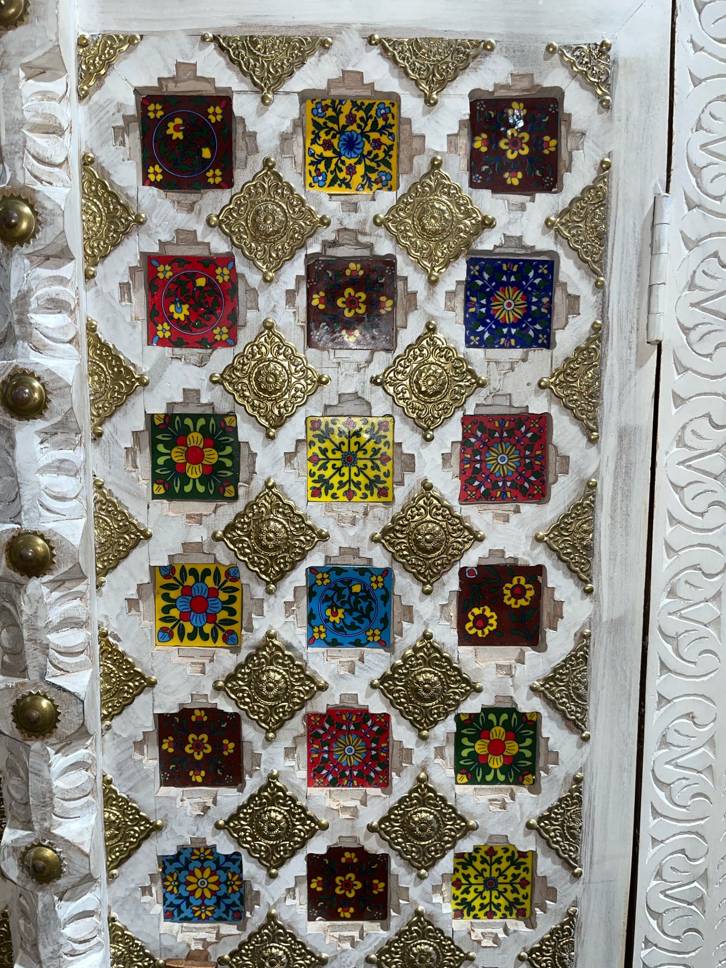 Sierra Living Concepts White Mosaic Wood Armoire