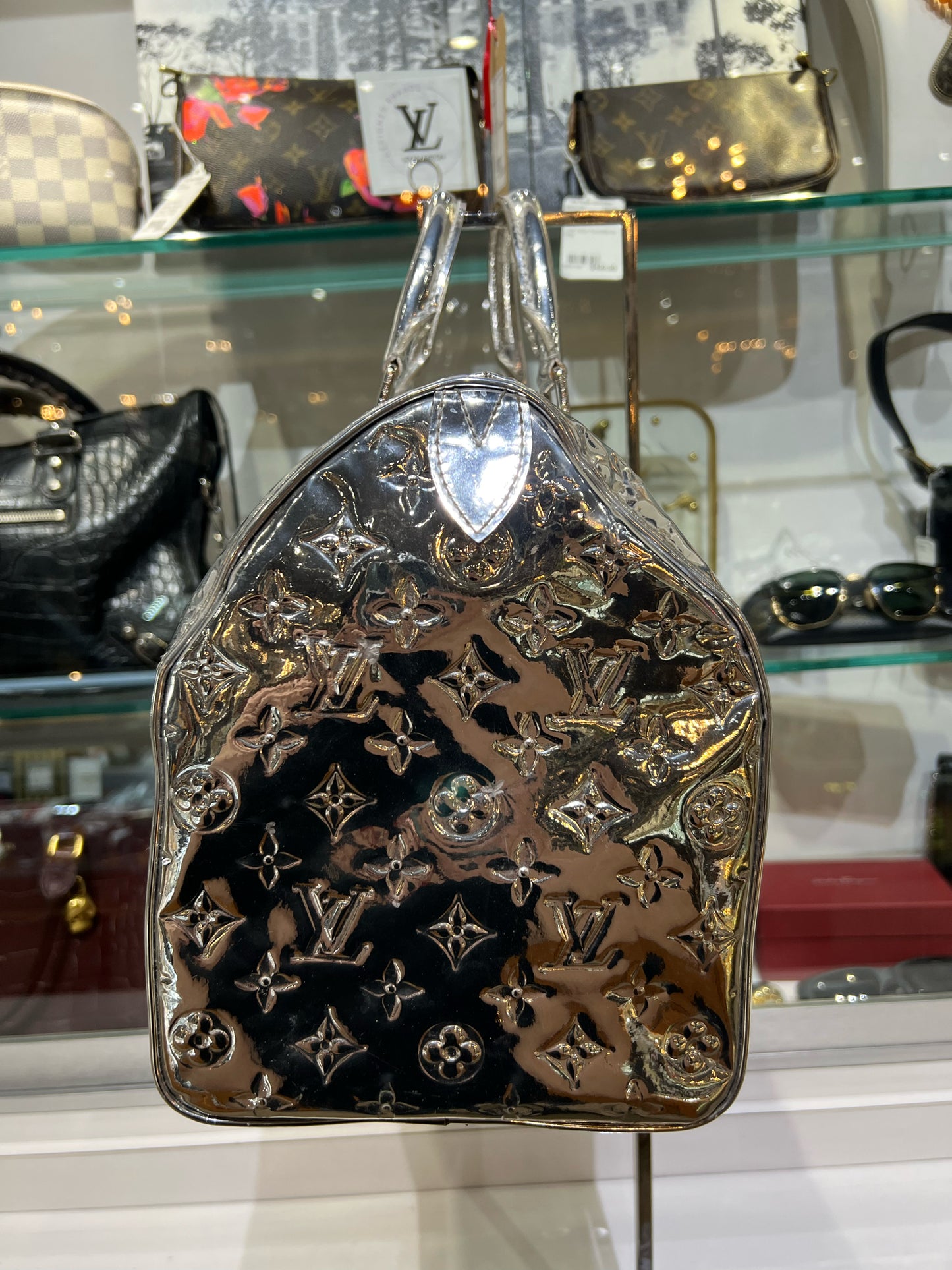 Louis Vuitton Silver Metallic Mirror Speedy