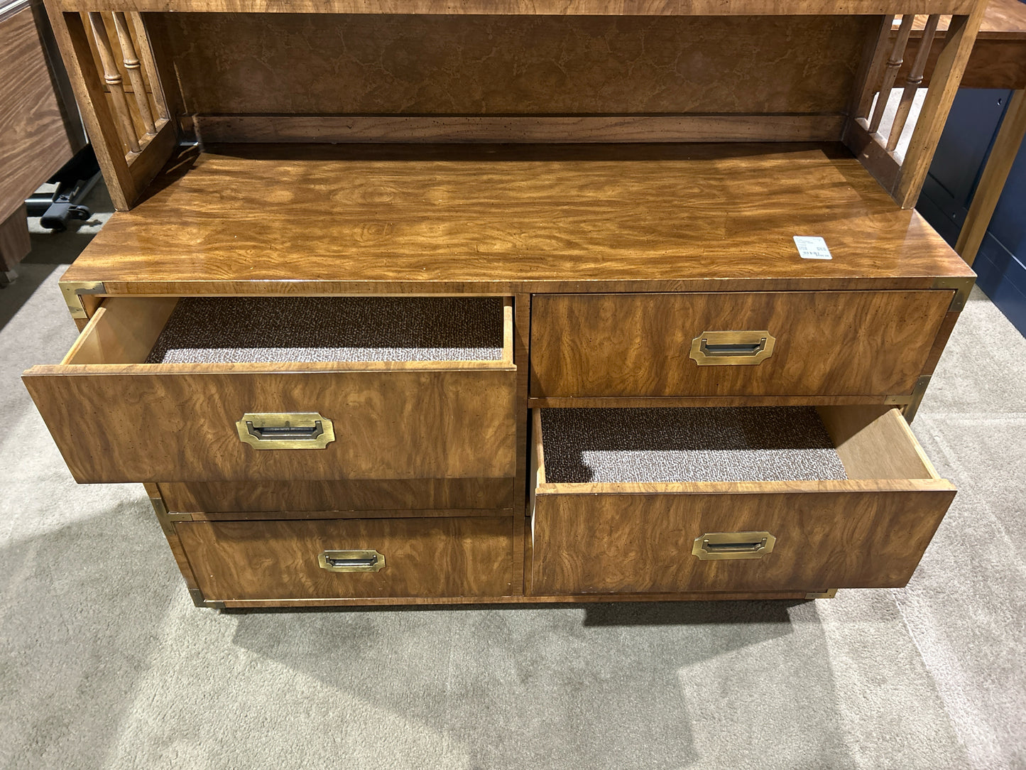 Dixie Furniture Wood "Campaigner" Hutch Top Dresser
