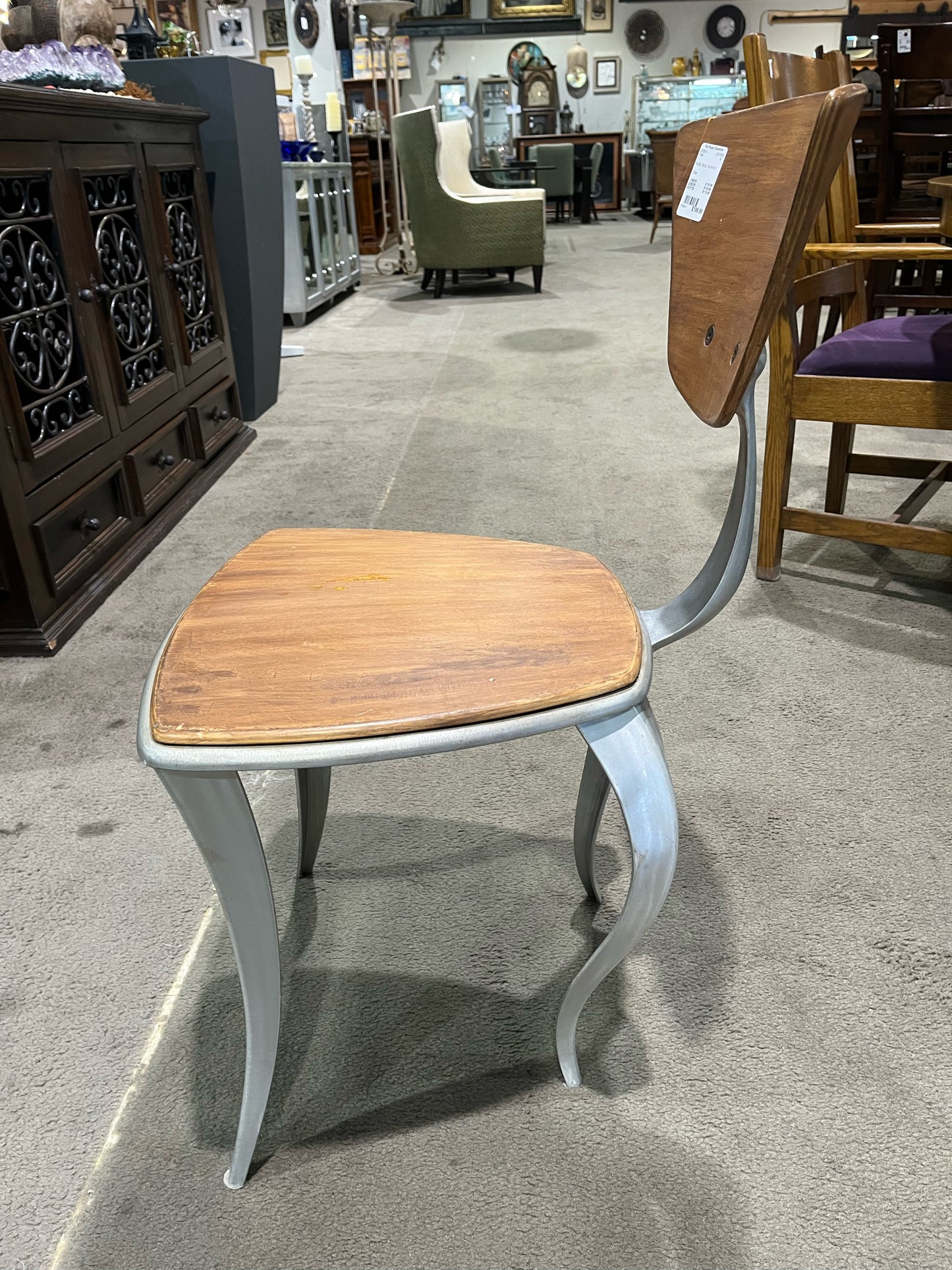 Rustic Wood & Aluminum Chair