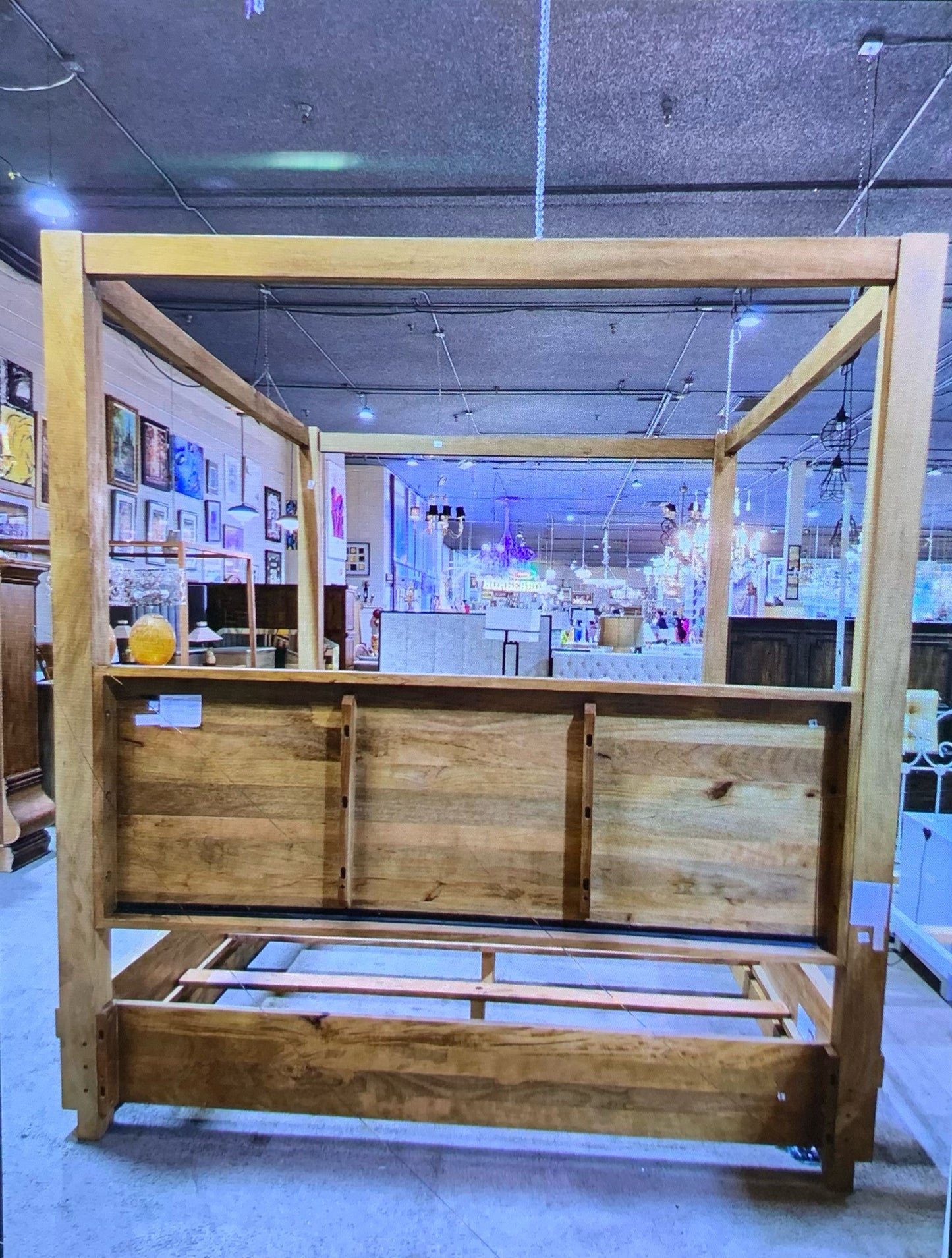 William Sonoma King Grey Wood Bed