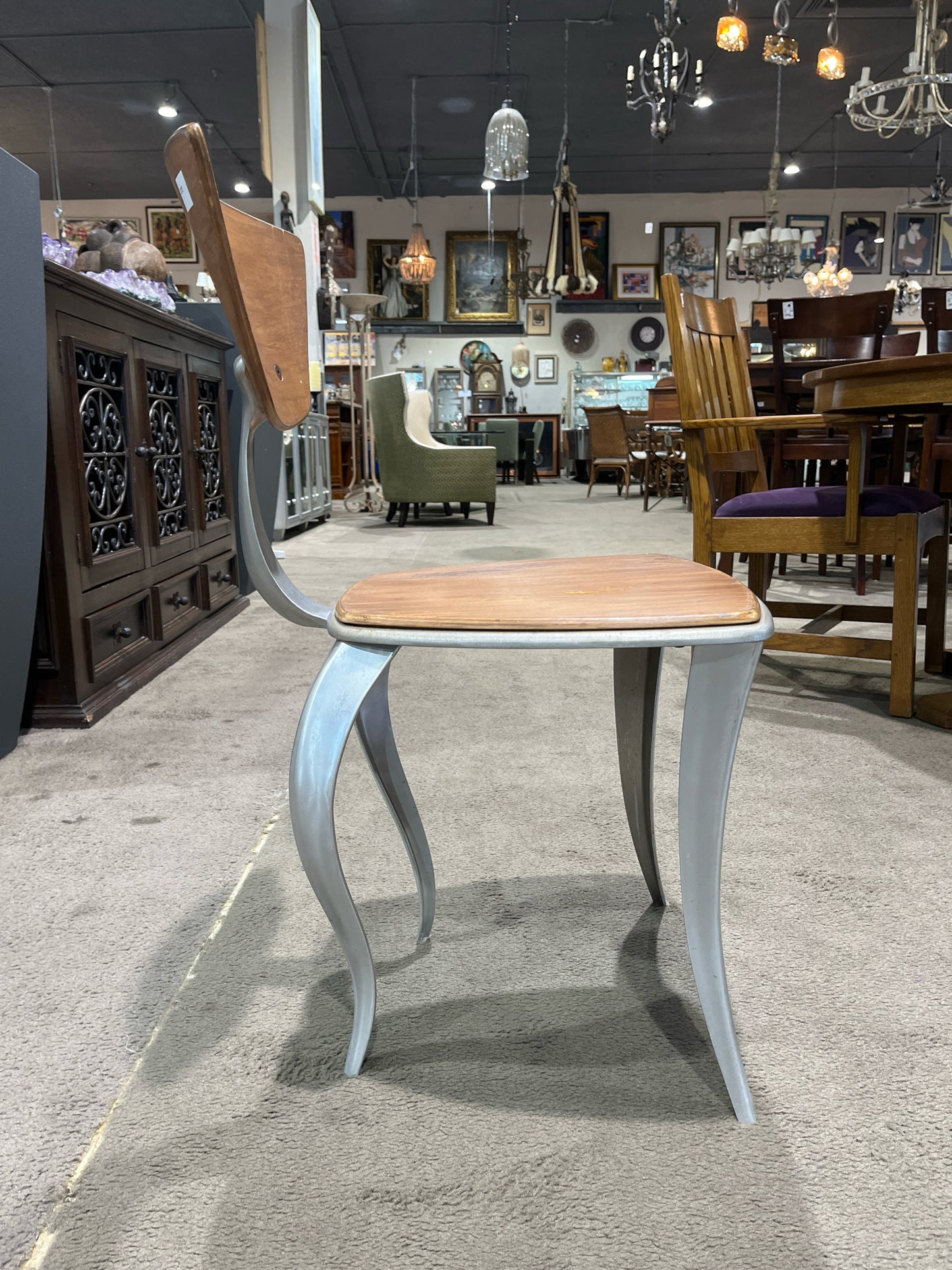 Rustic Wood & Aluminum Chair