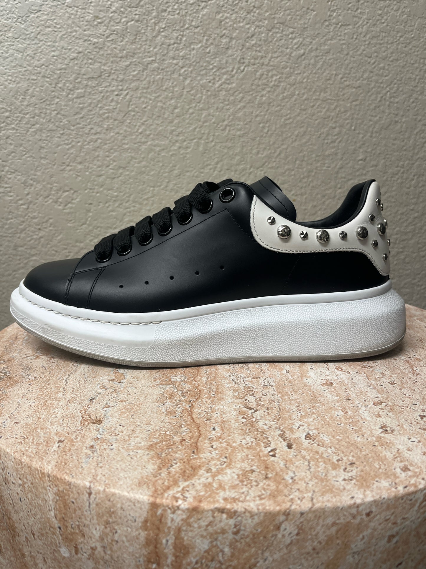 Alexander McQueen Black & White Stud Detail Sneakers