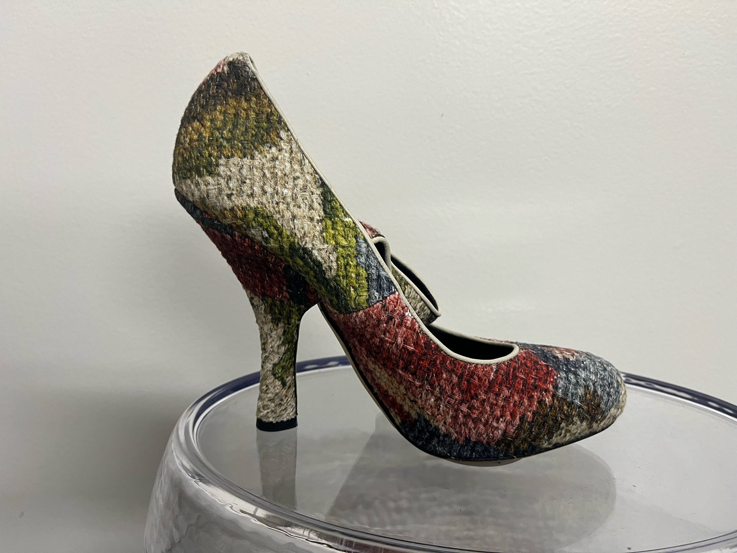 Dolce & Gabbana Snake Pattern Fabric Heels
