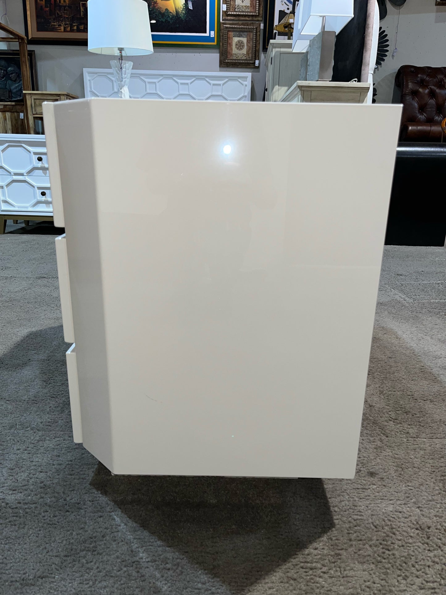 3 Drawer Vanilla Lacquer Dresser