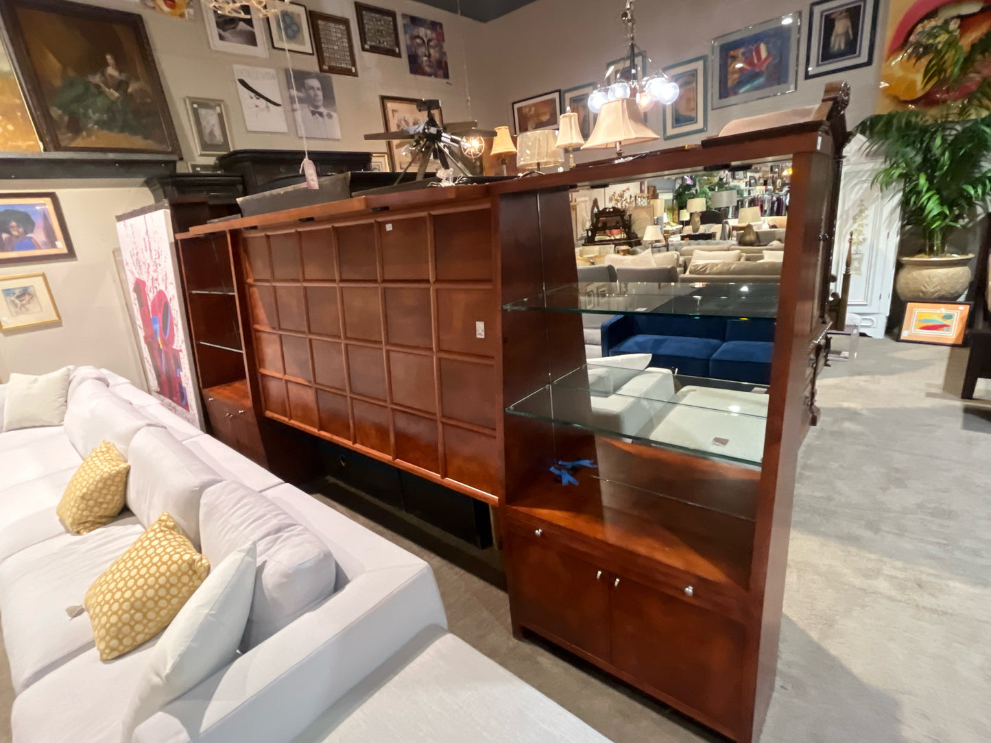 Brown Wood Pier Style Headboard