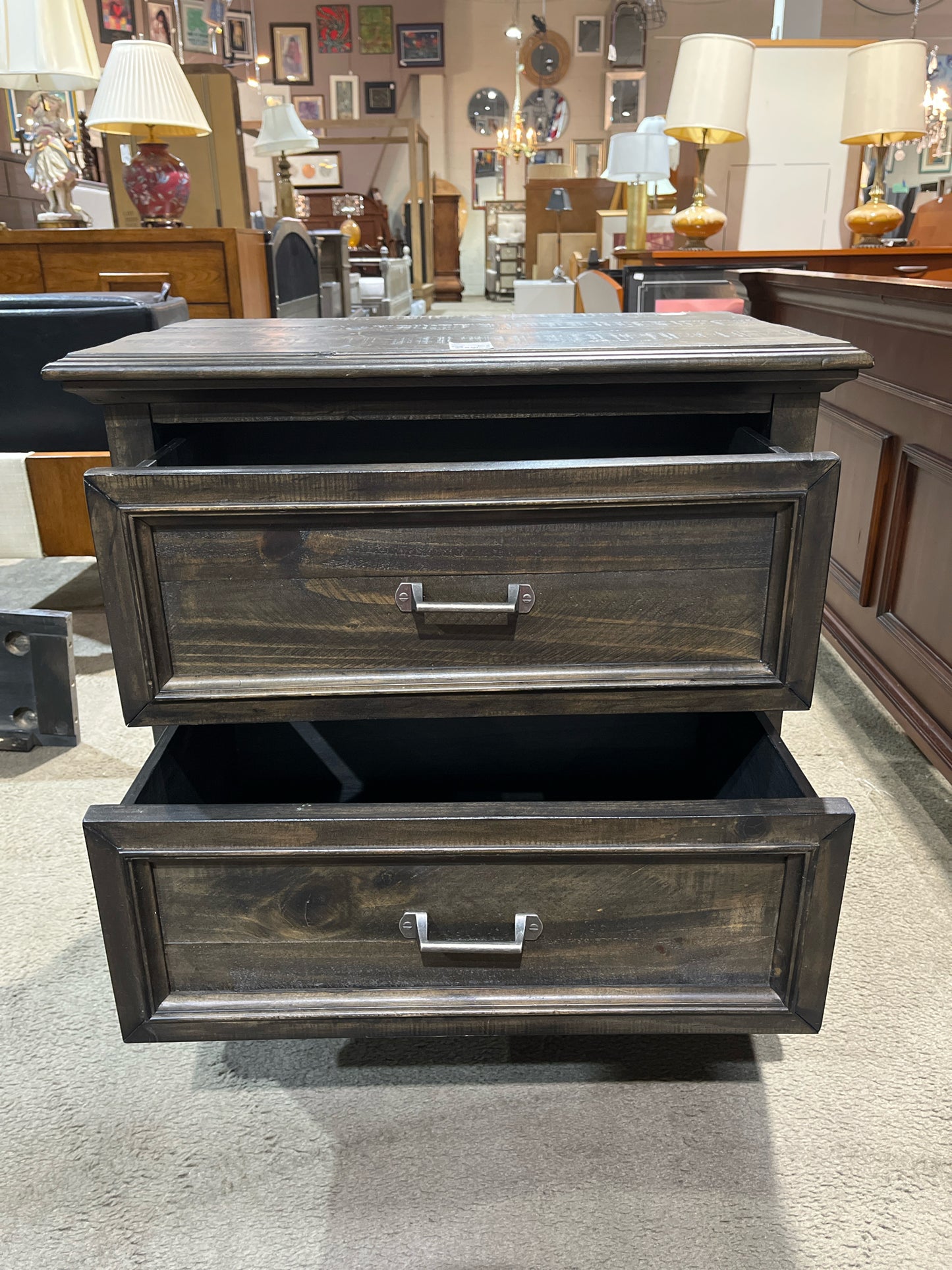 Magnussen 2 Drawer Gray Wood "Calistoga" Nightstand