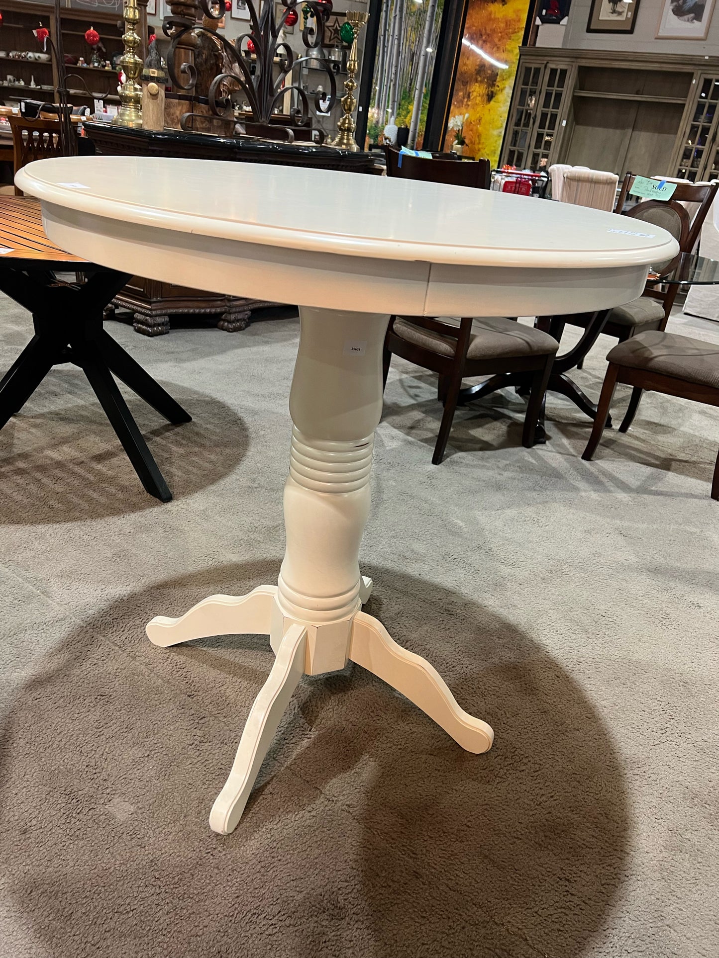 Pier 1 Round White Wood Pedestal Dining Table
