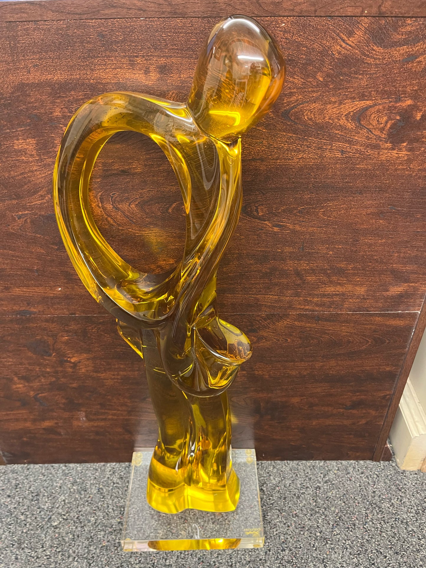 Haziza Amber Acrylic Saxophone Player Sculpture