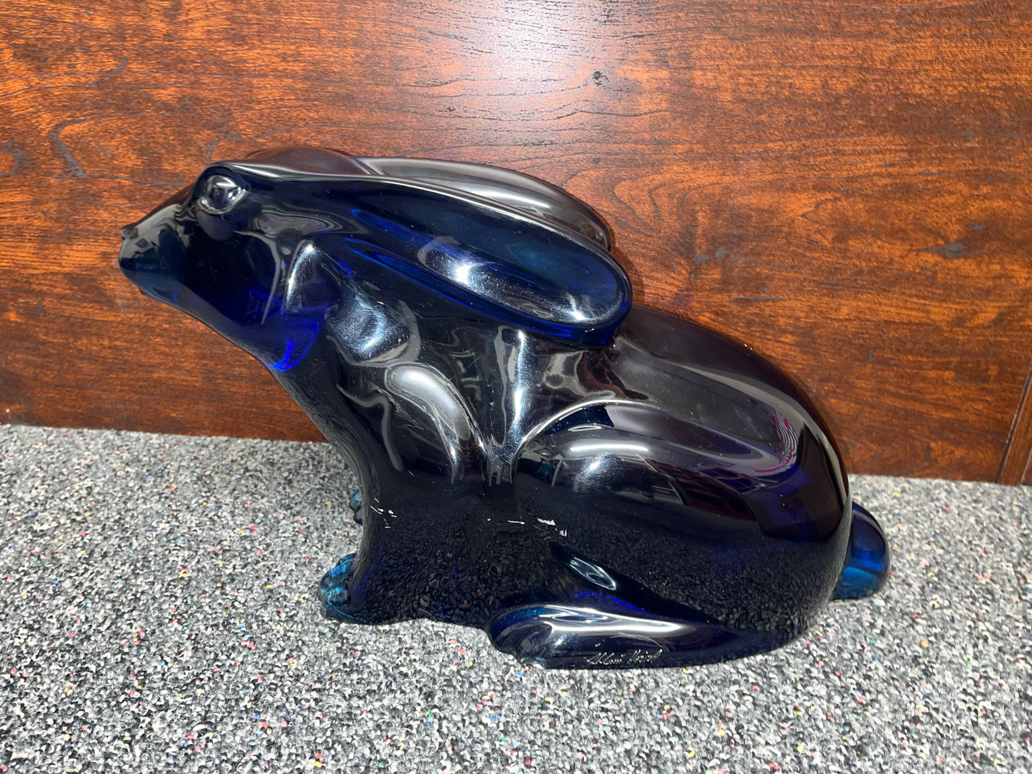 Haziza Navy Blue Acrylic Bunny Sculpture