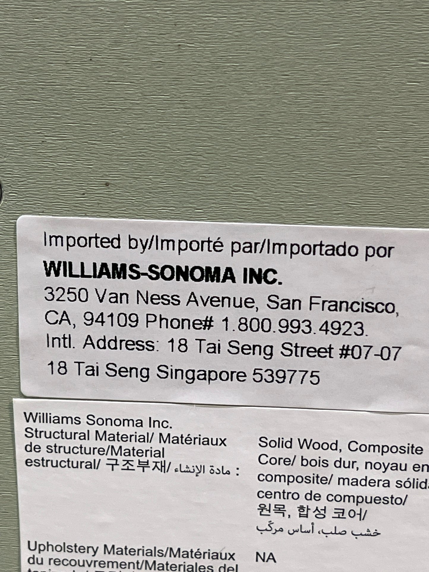 William Sonoma Sage 6 Drawer "Camden" Dresser