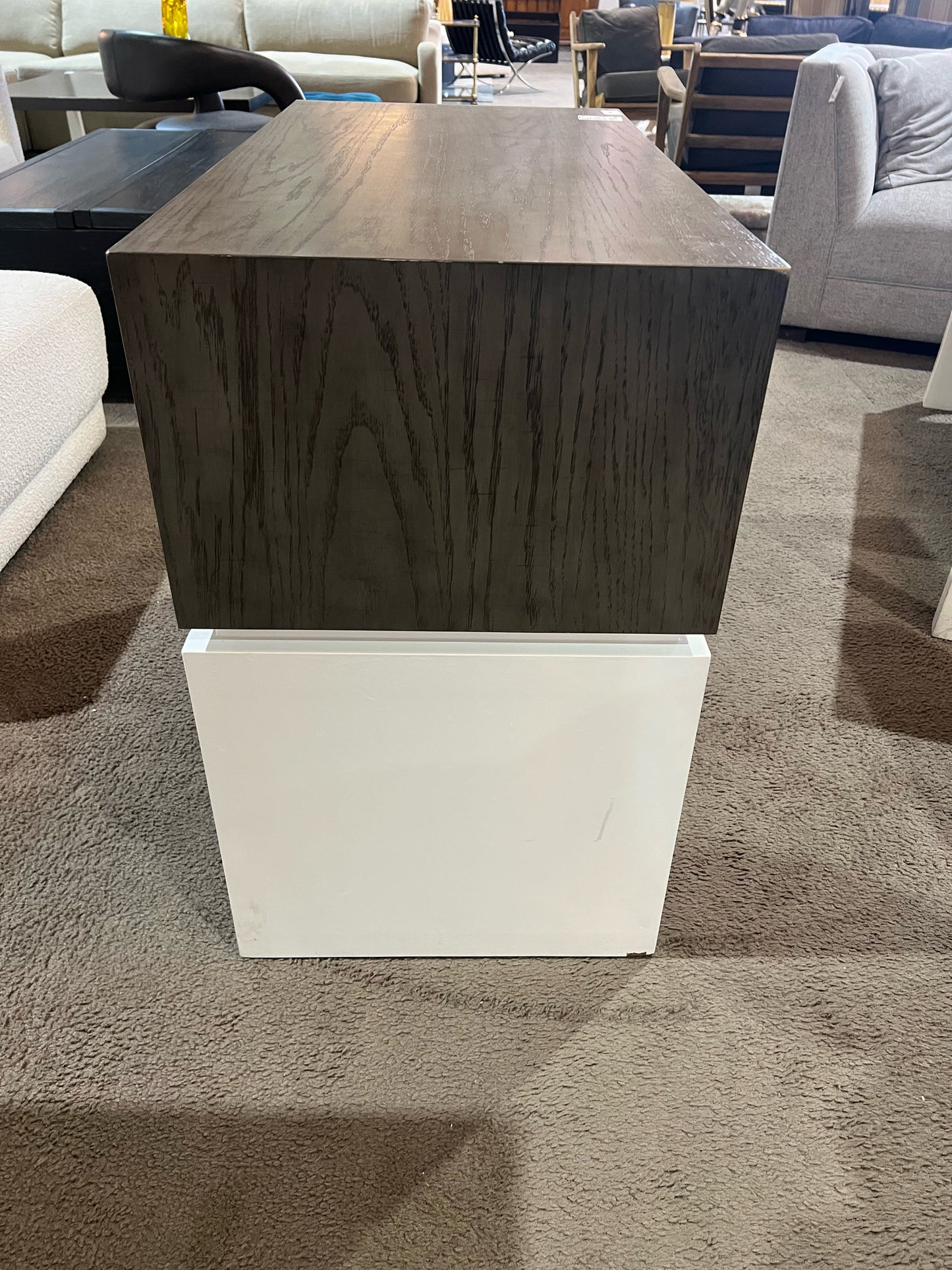 Bernhardt Gray & White Wood Goodman Nightstand