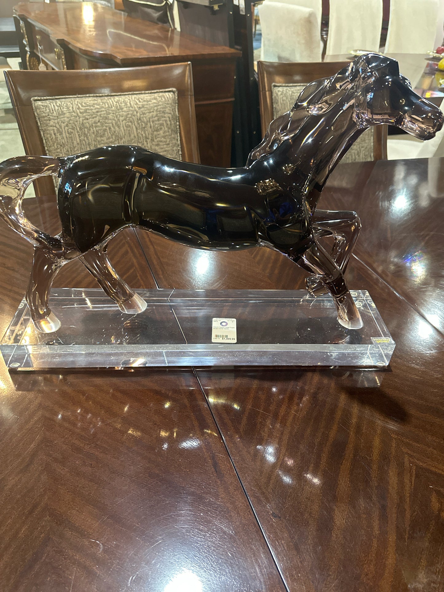 Haziza Purple Lucite Horse Statue