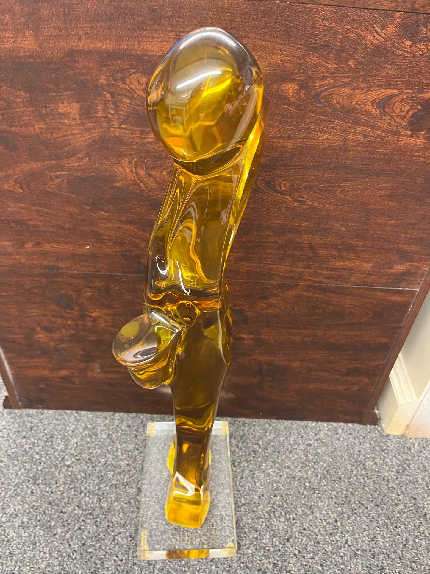 Haziza Amber Acrylic Saxophone Player Sculpture