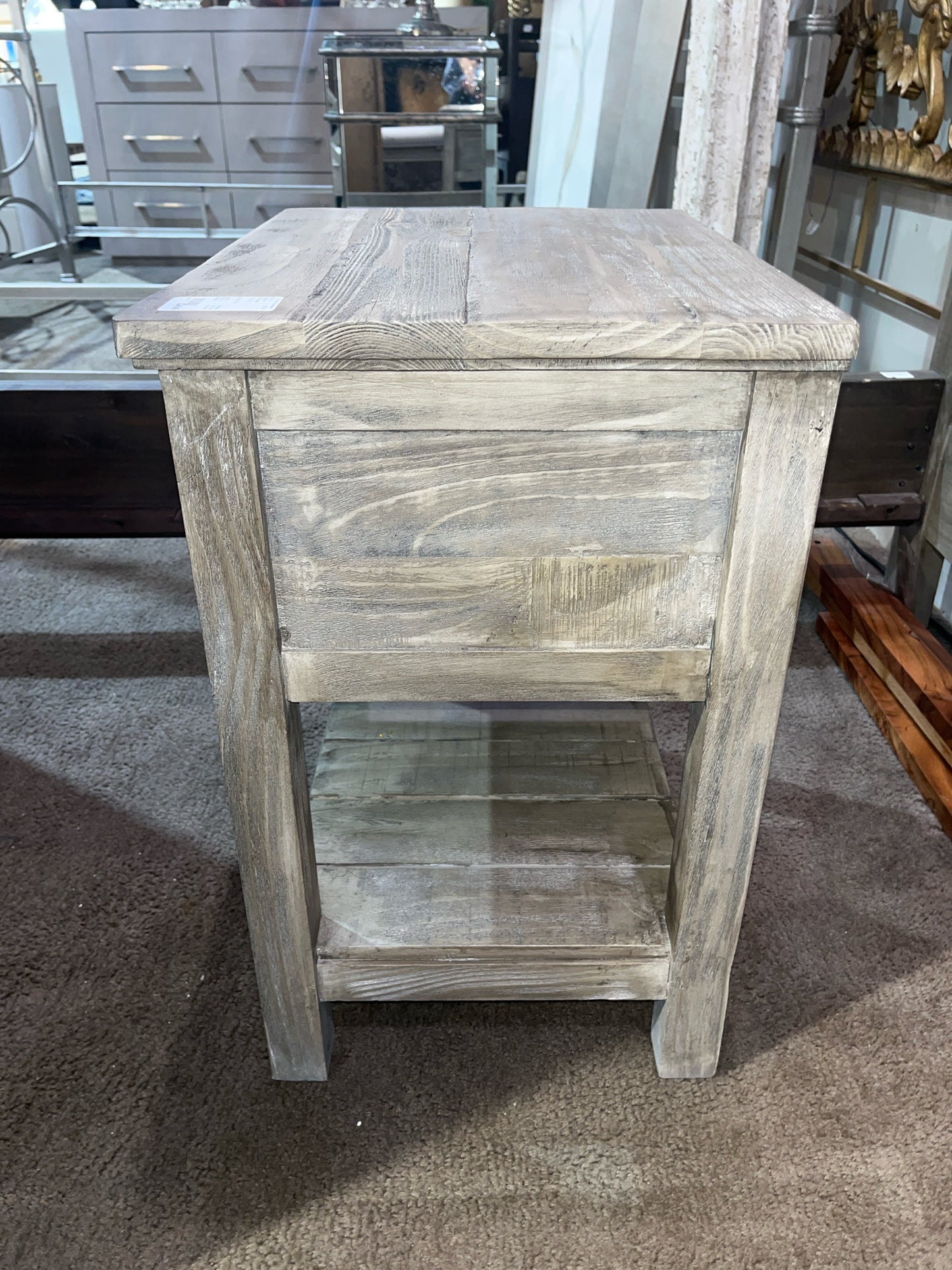 Pottery Barn Gray Wood Washed Finish Nightstand