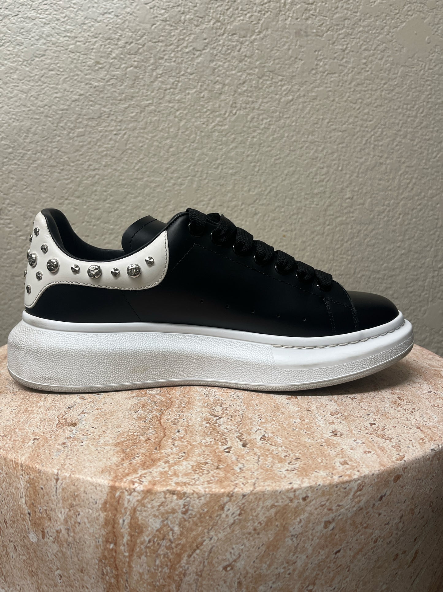 Alexander McQueen Black & White Stud Detail Sneakers
