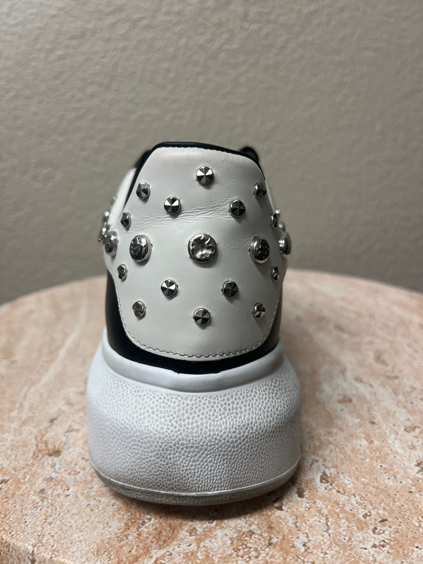 Alexander McQueen Black & White Stud Detail Sneakers