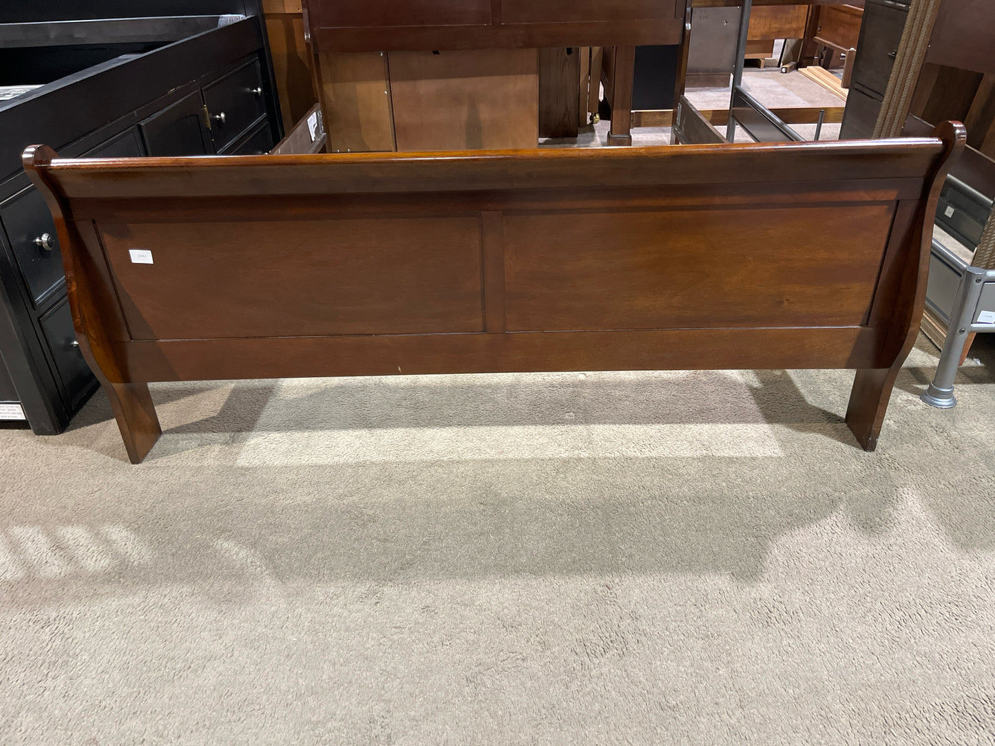Queen Size Dark Wood Sleigh Bed