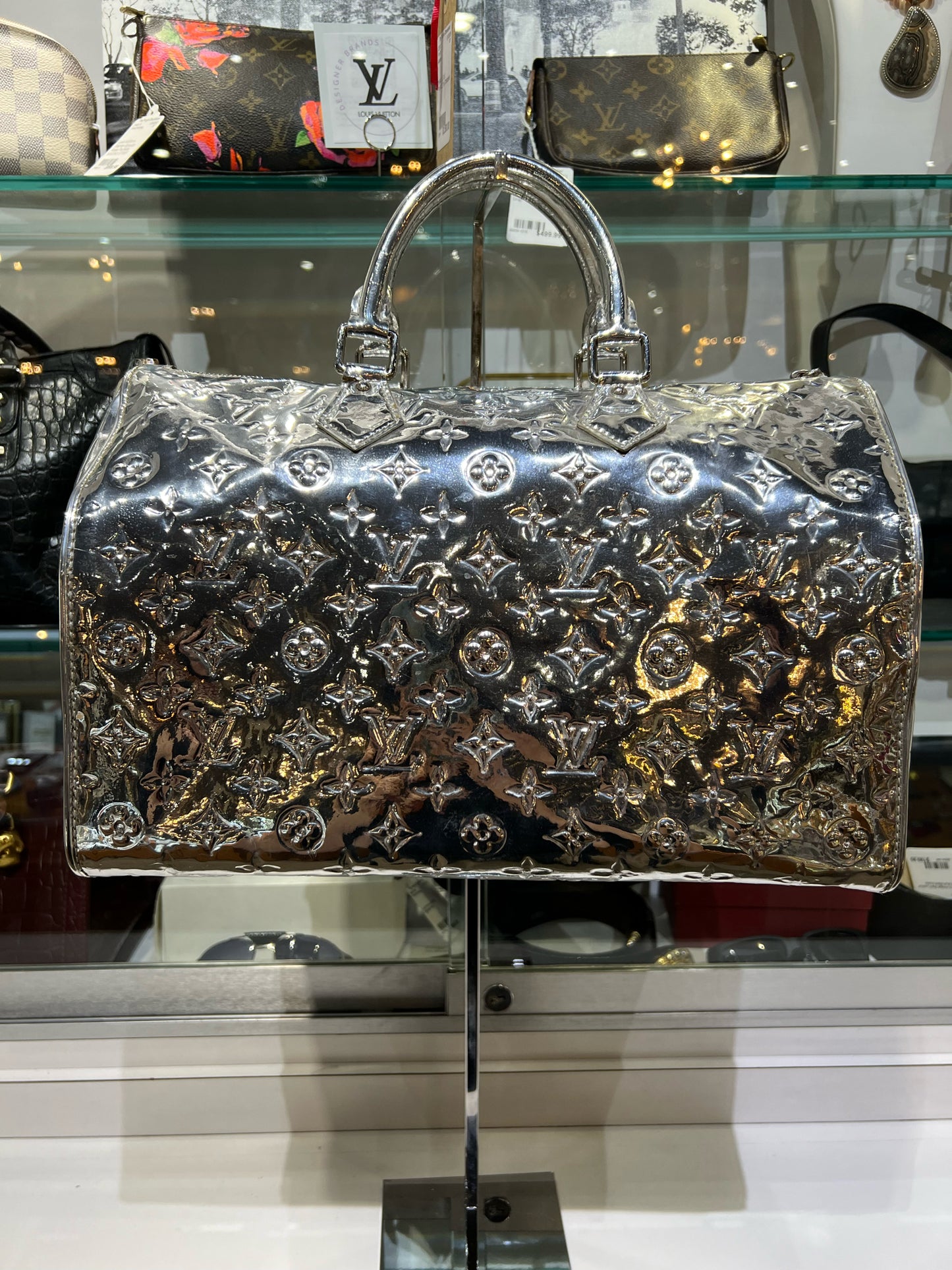 Louis Vuitton Silver Metallic Mirror Speedy