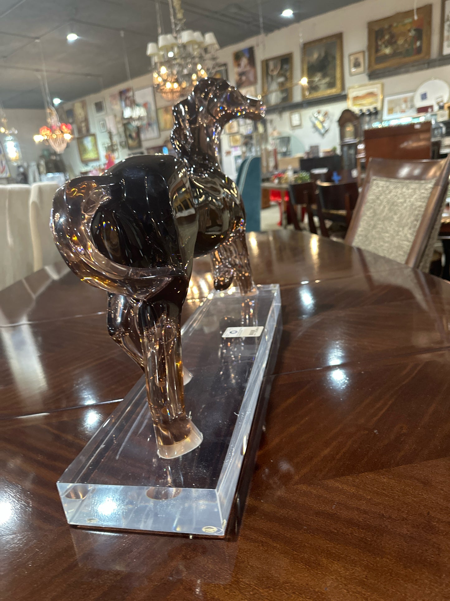 Haziza Purple Lucite Horse Statue