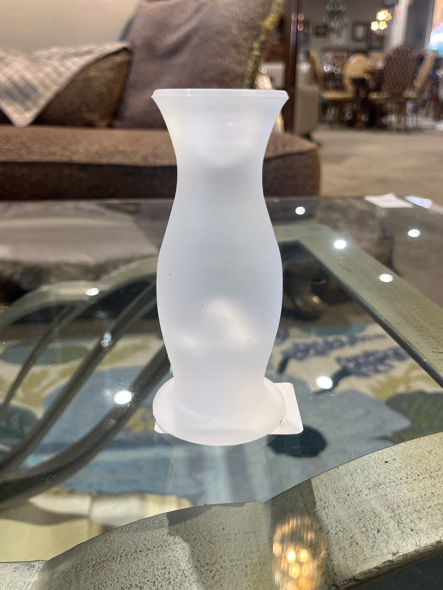 Short Frosted Glass Candle Holders
