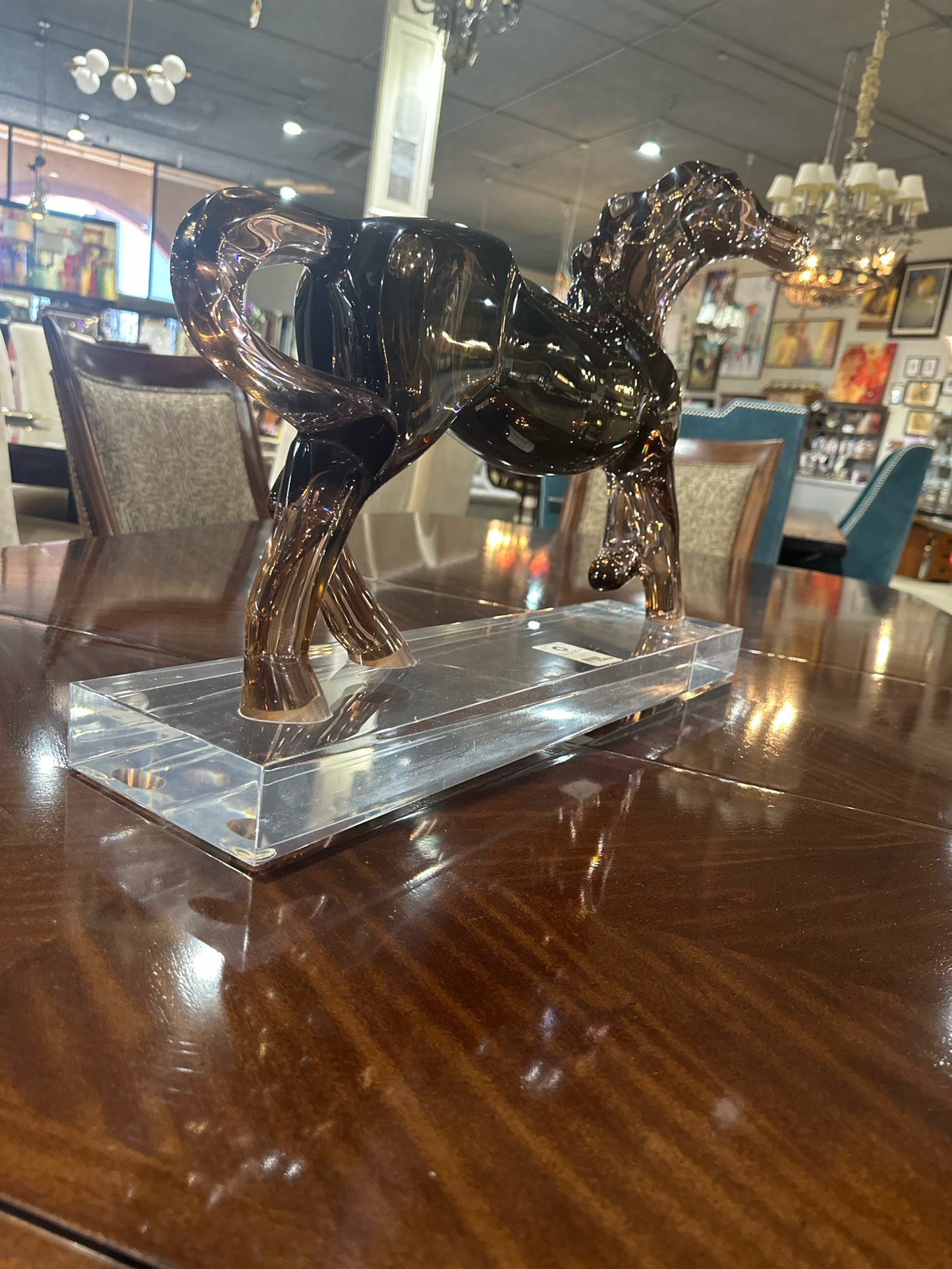 Haziza Purple Lucite Horse Statue