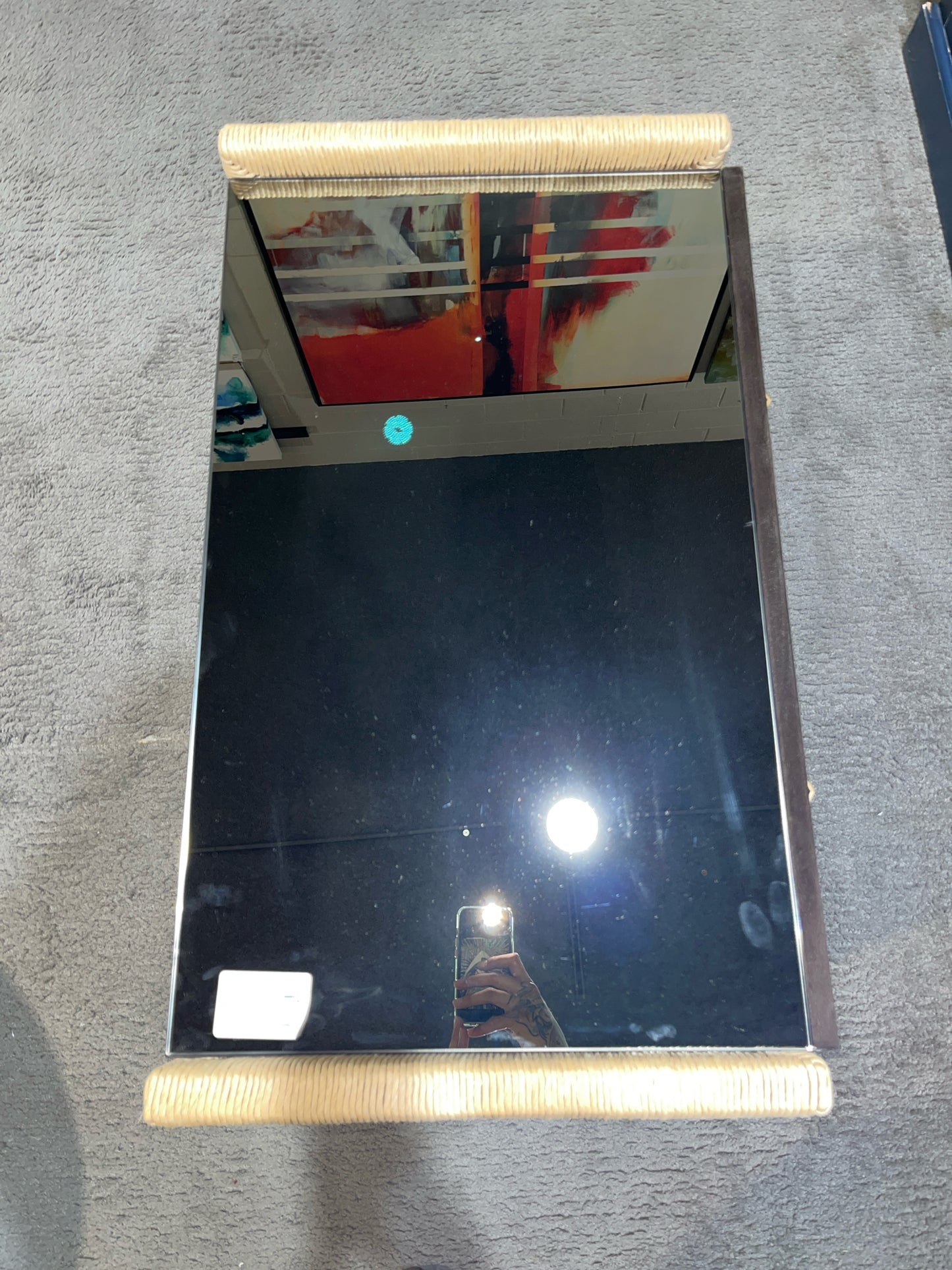 Lenny Kravitz Bronze Seagrass & Mirror Two Drawer Nightstand