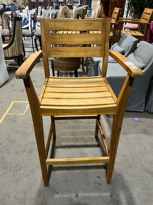 Tan Teak Bar Stool