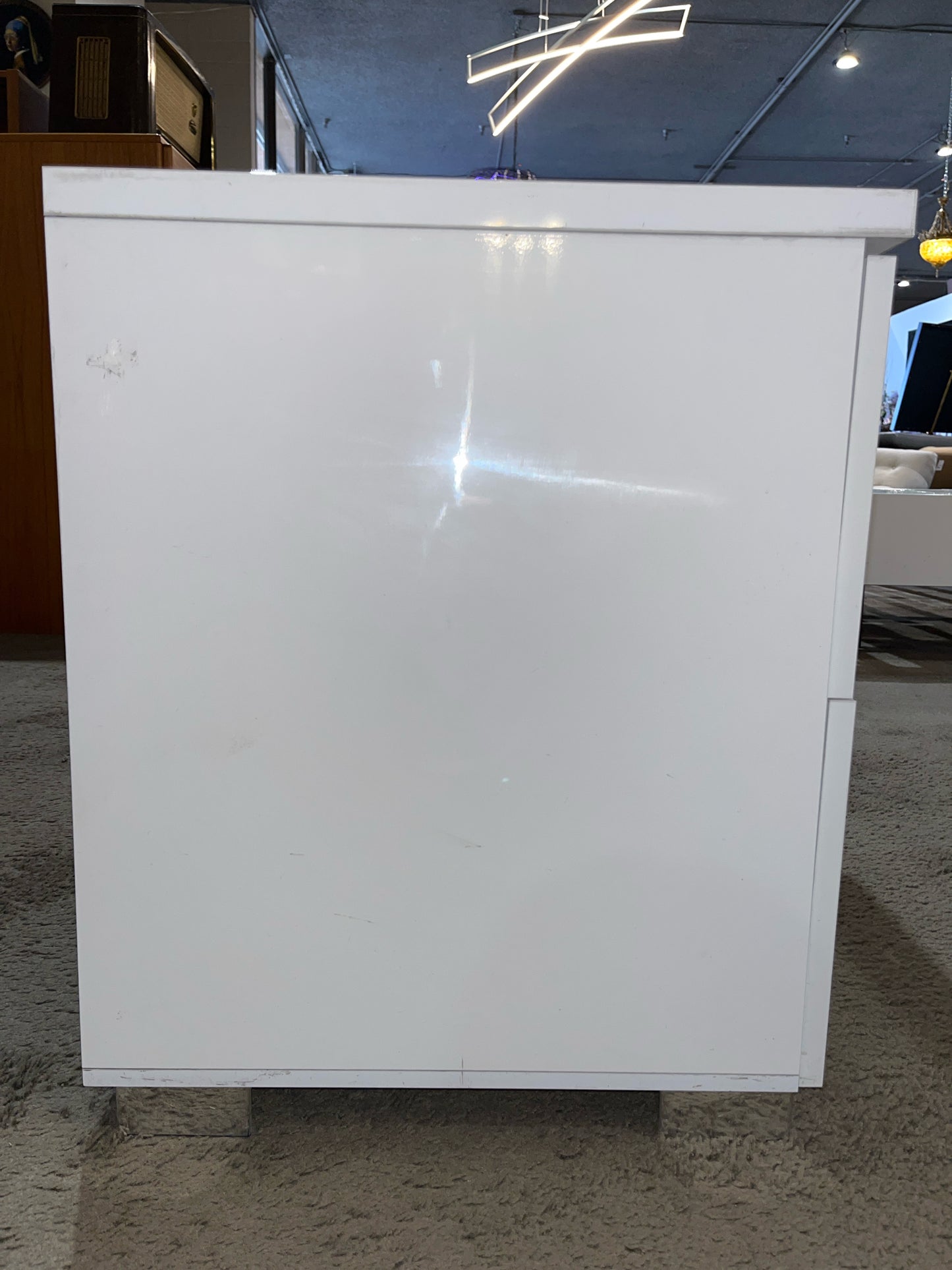 White Modern 2 Drawer Nightstand