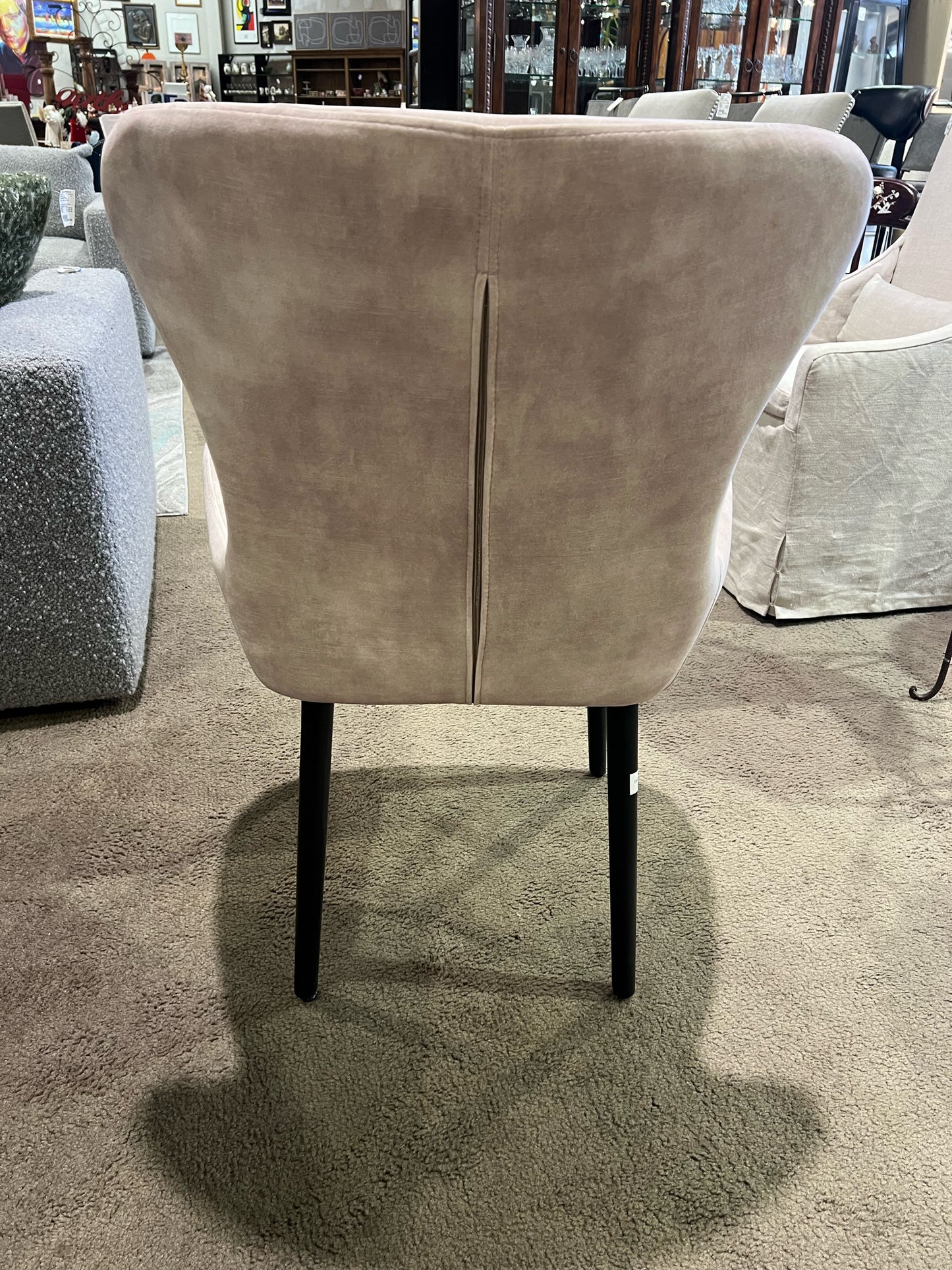 Small Tan Fabric Wingback Chair