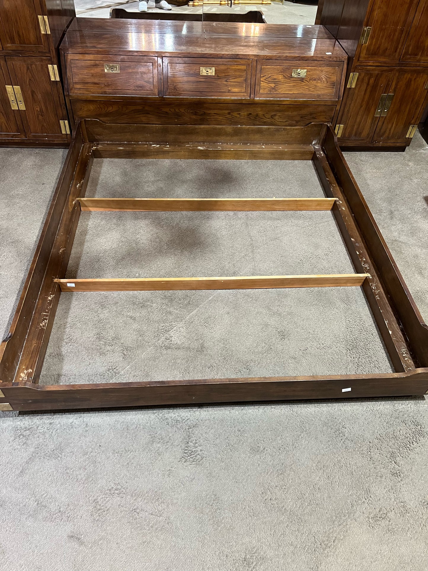Henredon Campaign Style King Size Bed