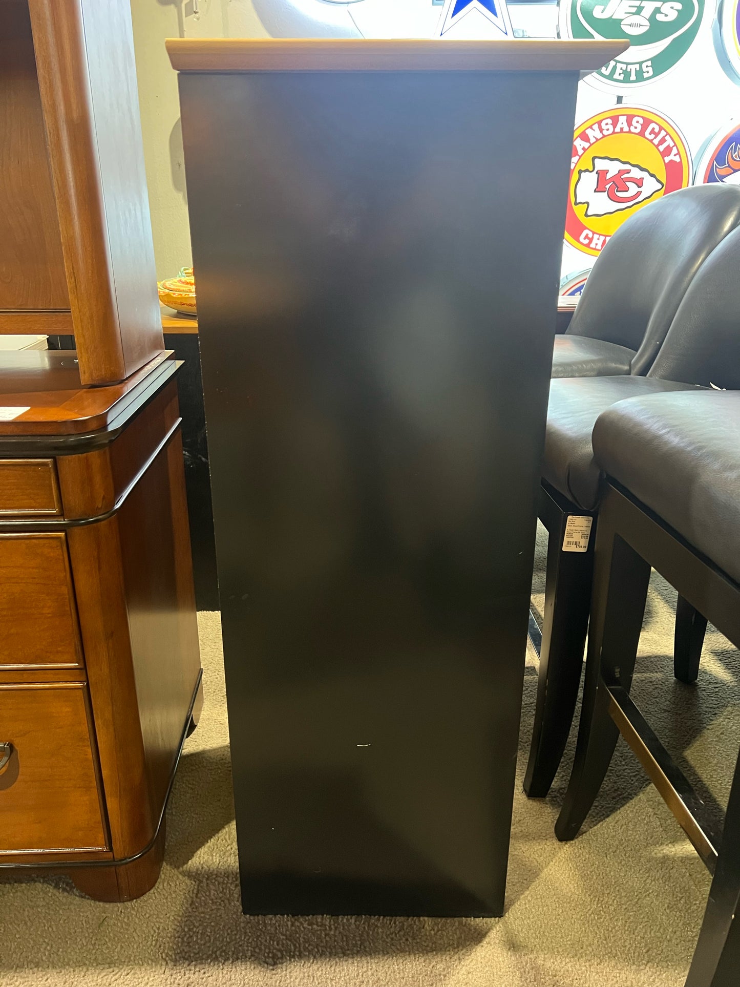 Black & Tan Wood Chest of Drawers