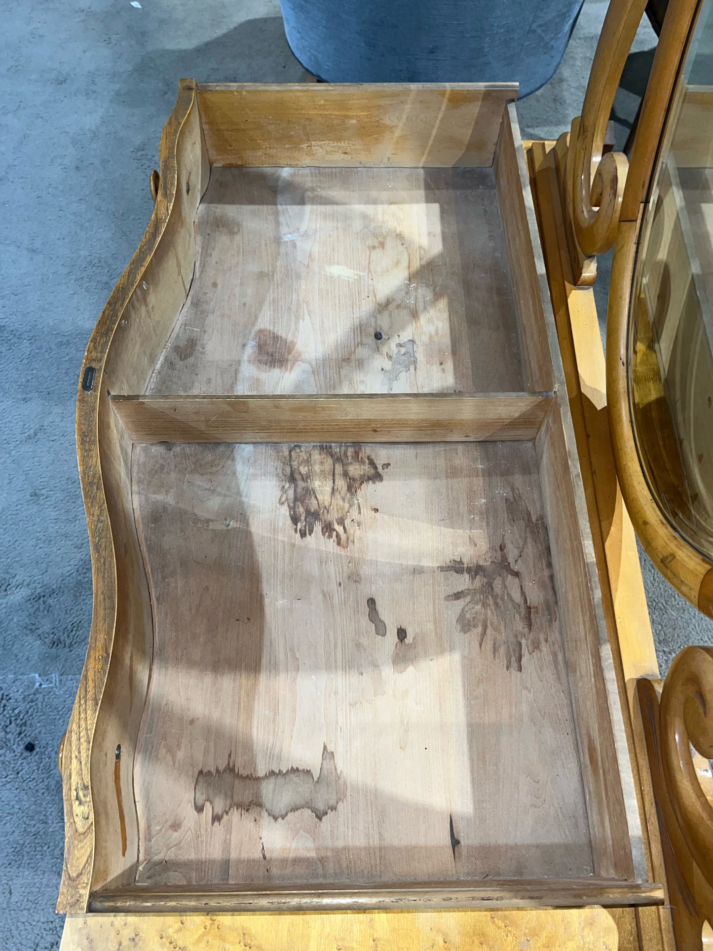 Antique Birdseye Maple Dresser & Mirror Set