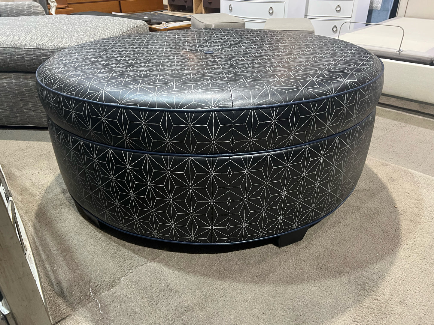 Round Patterned Ottoman