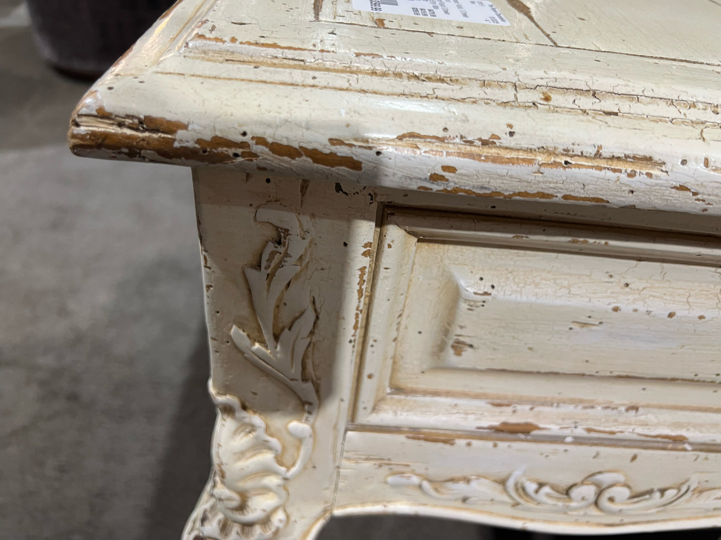 Cream Rustic 3 Drawer Wood Entry Table