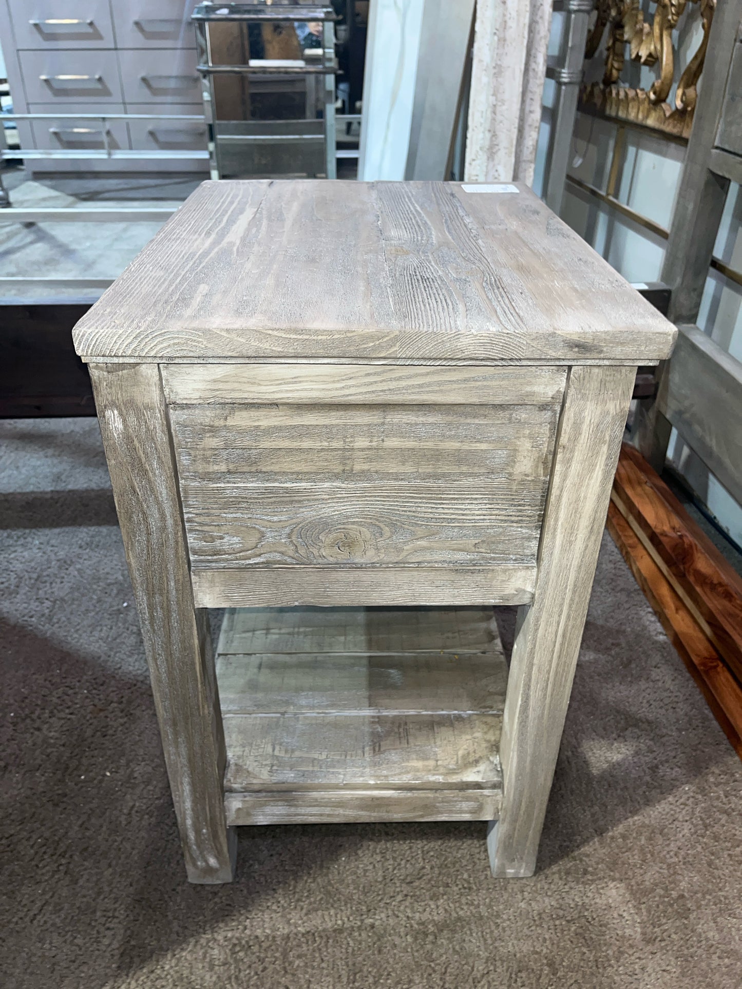 Pottery Barn Gray Wood Washed Finish Nightstand