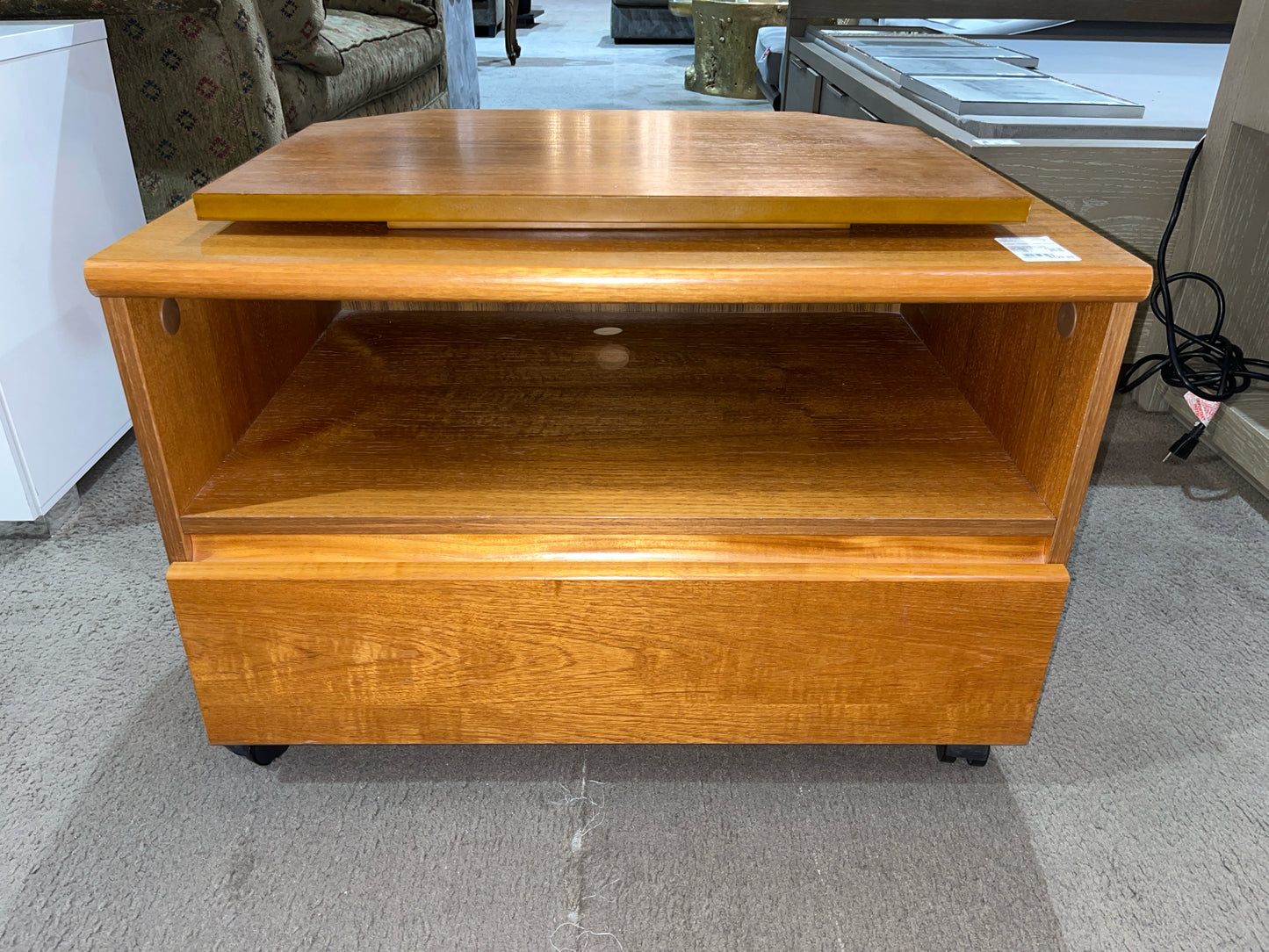 Danish Modern Teak Nightstand & TV Swivel